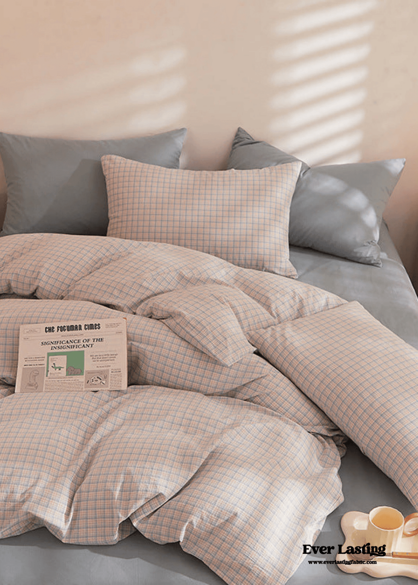 Fresh Plaid Washed Cotton Duvet Cover - Ever Lasting