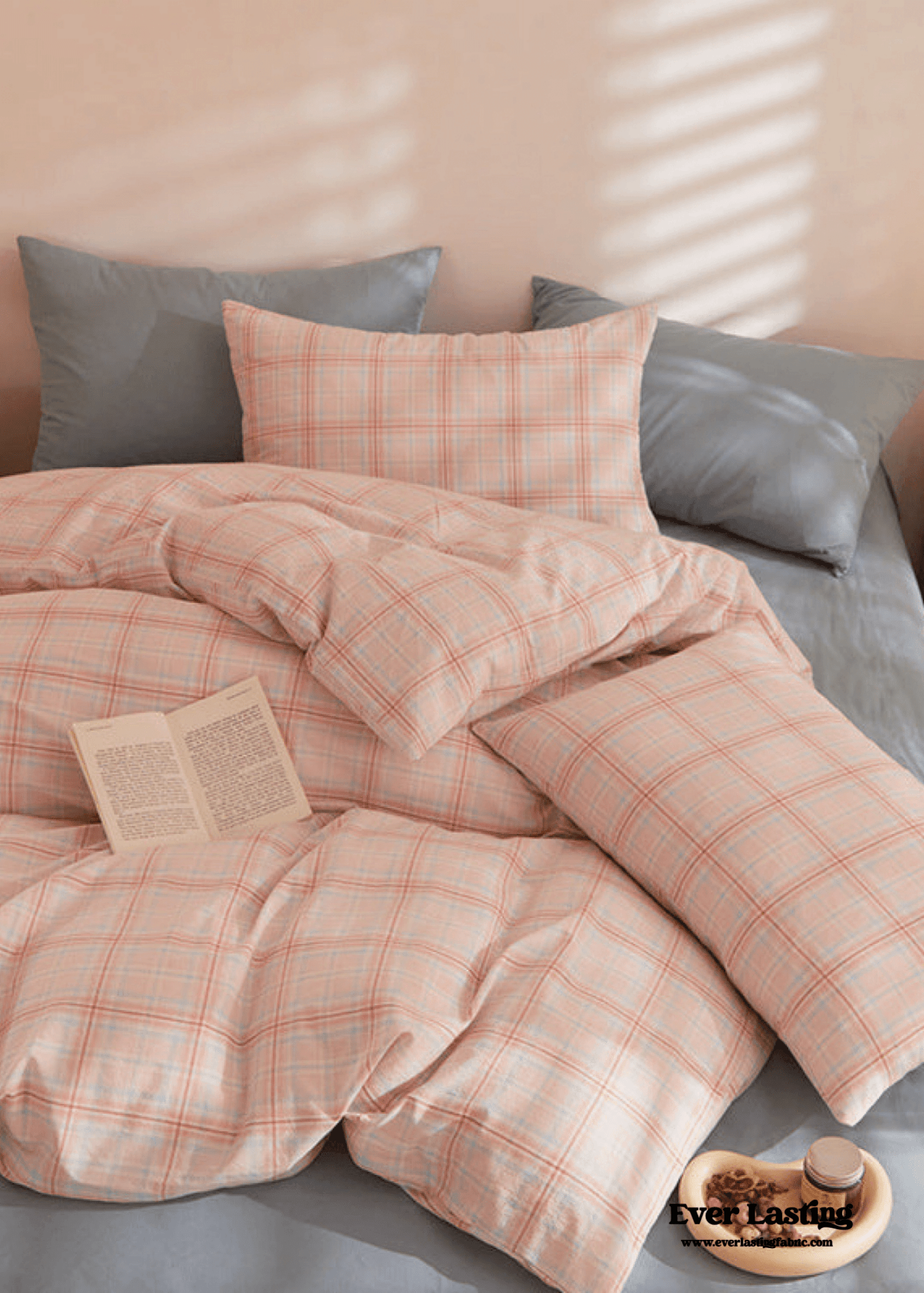 Fresh Plaid Washed Cotton Duvet Cover - Ever Lasting