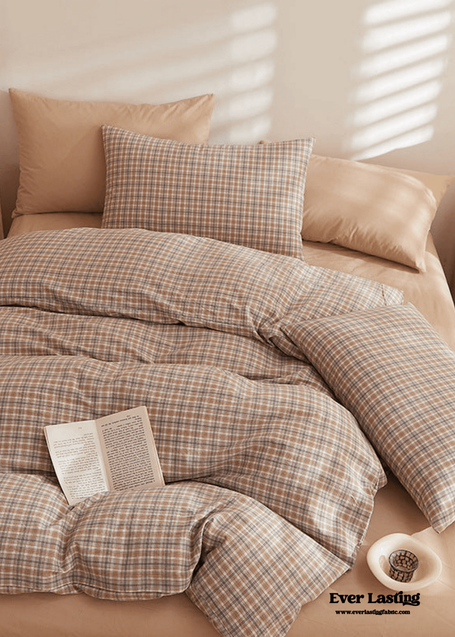 Fresh Plaid Washed Cotton Duvet Cover - Ever Lasting