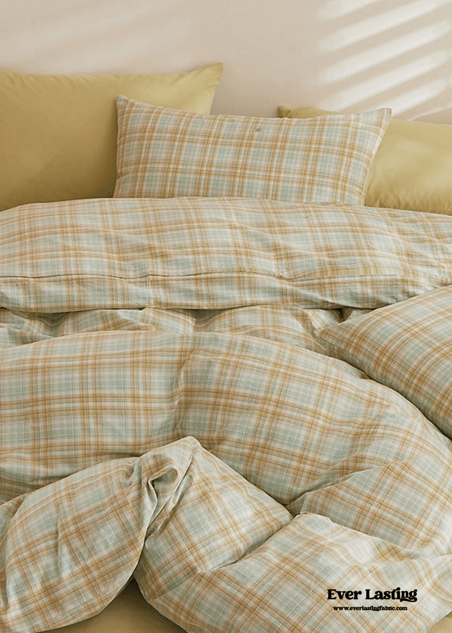 Fresh Plaid Washed Cotton Duvet Cover - Ever Lasting