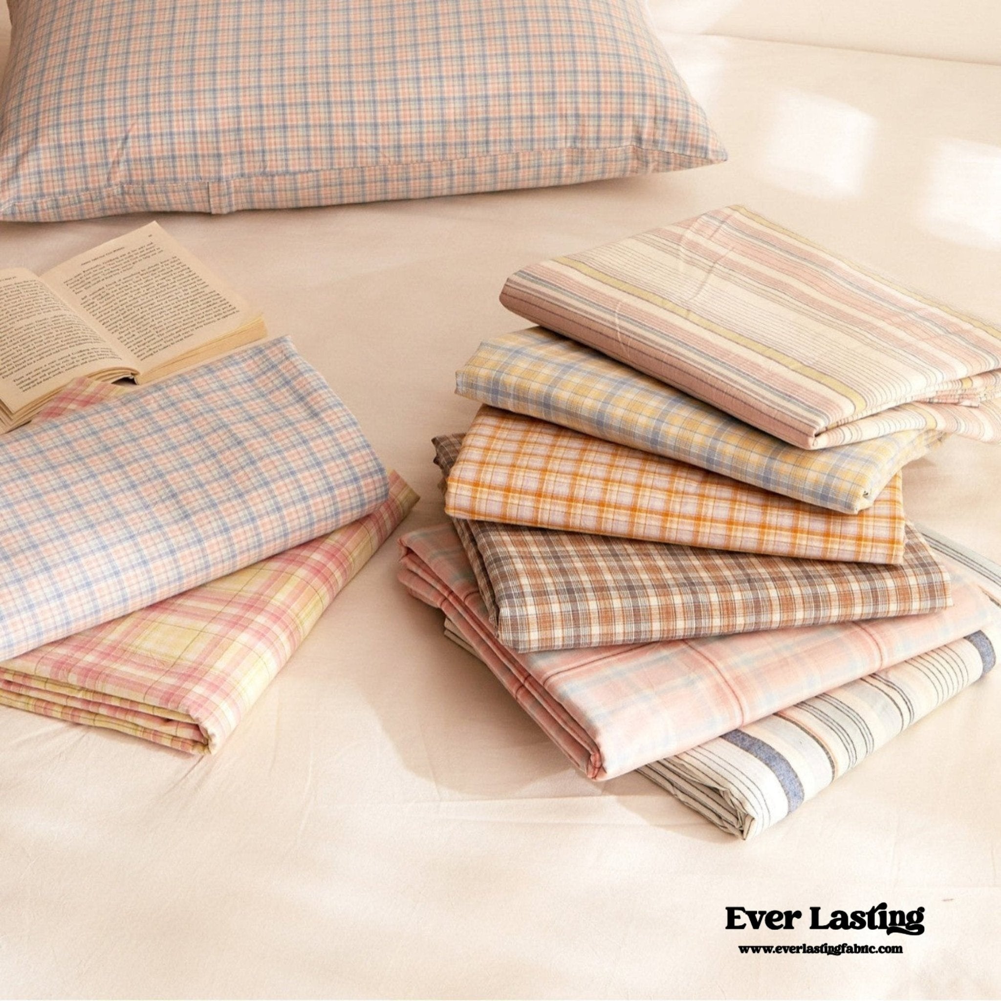 Fresh Plaid Washed Cotton Duvet Cover - Ever Lasting