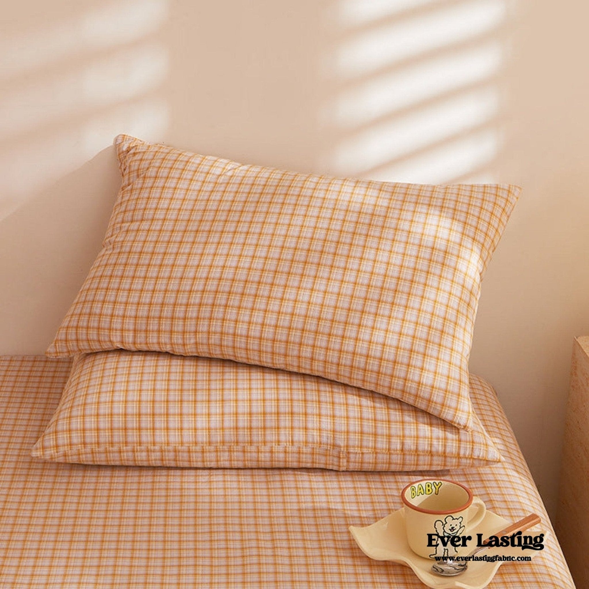 Fresh Plaid Washed Cotton Pillowcases - Ever Lasting