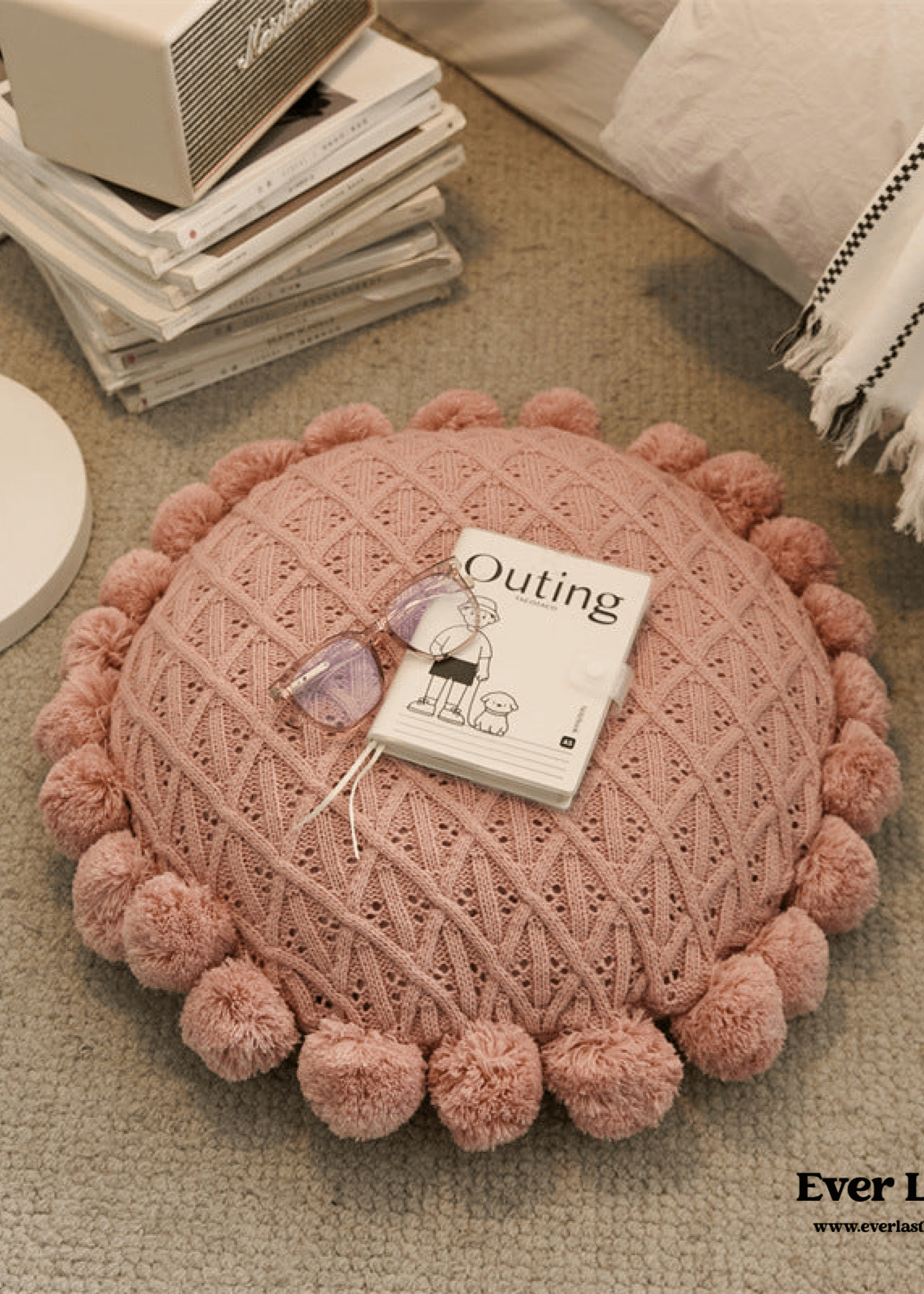 - Ever Lasting - Fuzzy Ball Round Pillow (7 Colors) - Pillow - Ever Lasting