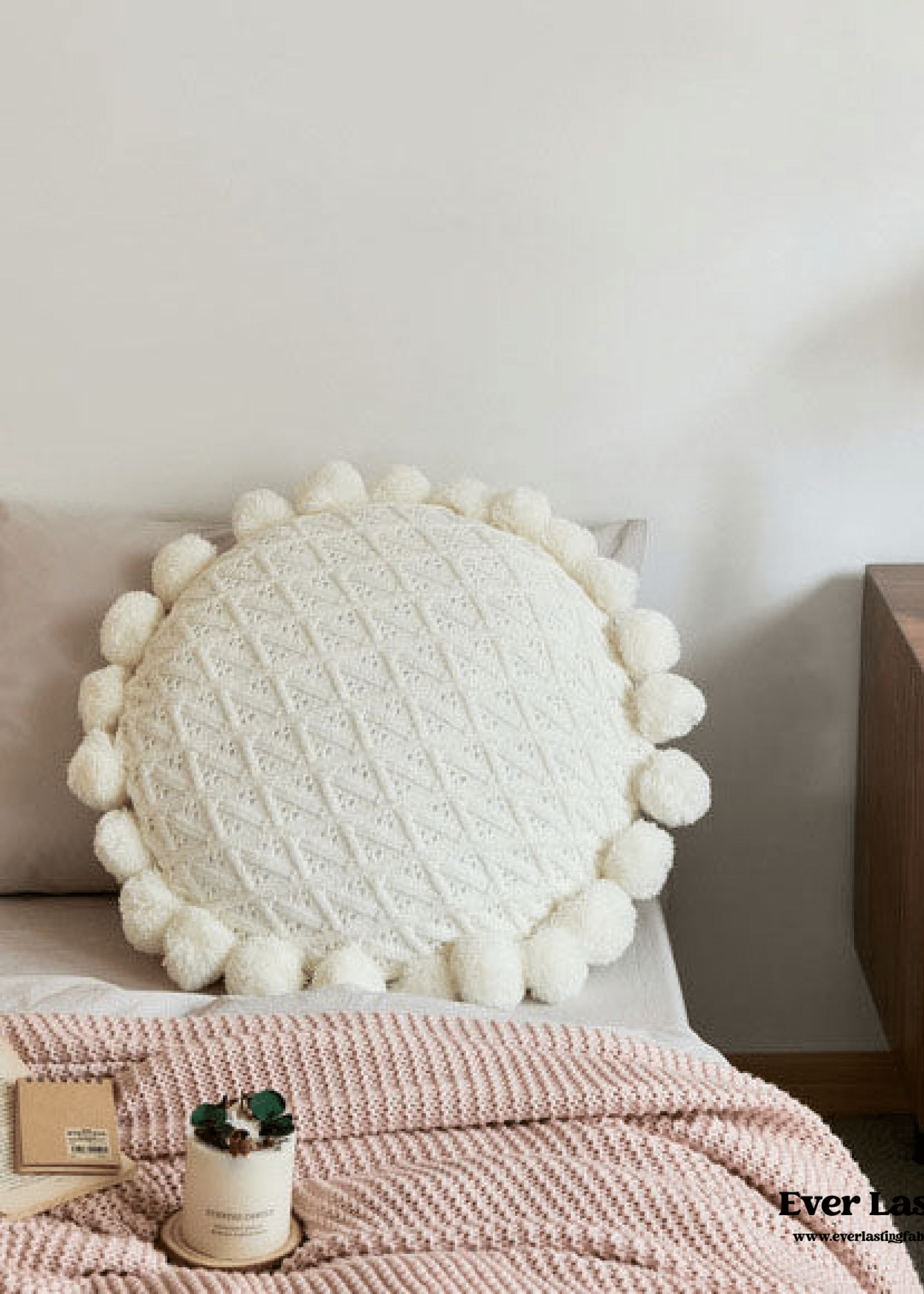 - Ever Lasting - Fuzzy Ball Round Pillow (7 Colors) - Pillow - Ever Lasting