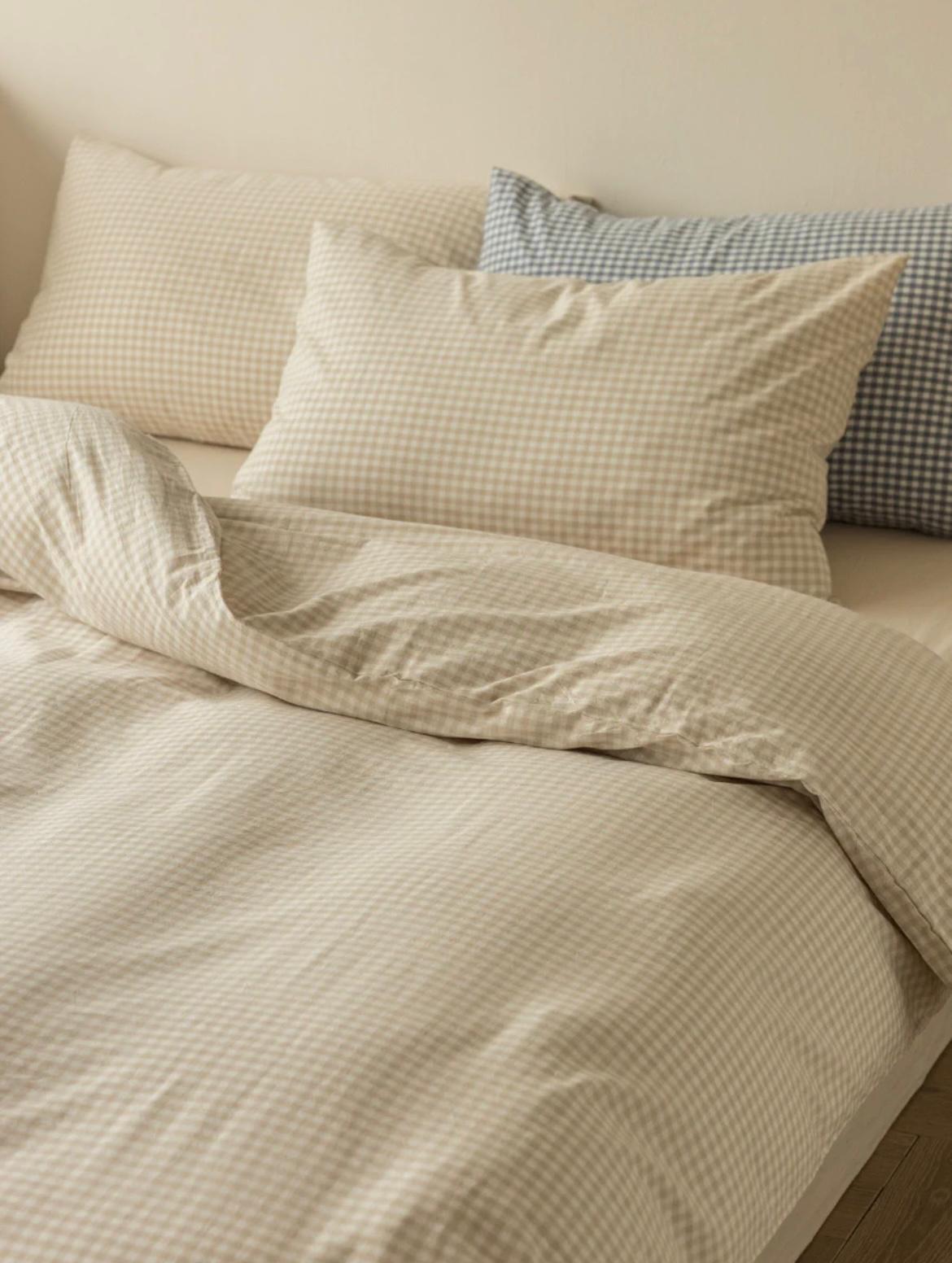 - Ever Lasting - Gingham Bedding Set / Blue - Bedding Set - Ever Lasting