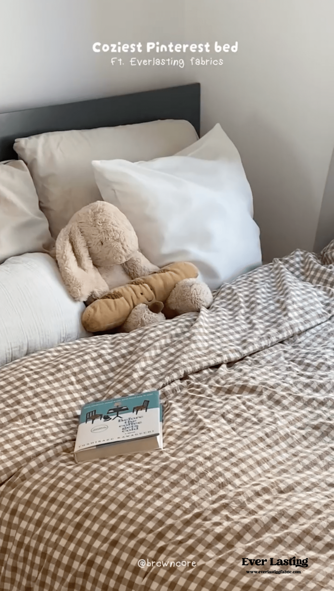 Gingham Bedding Set / Brown (Final Sale) - Ever Lasting