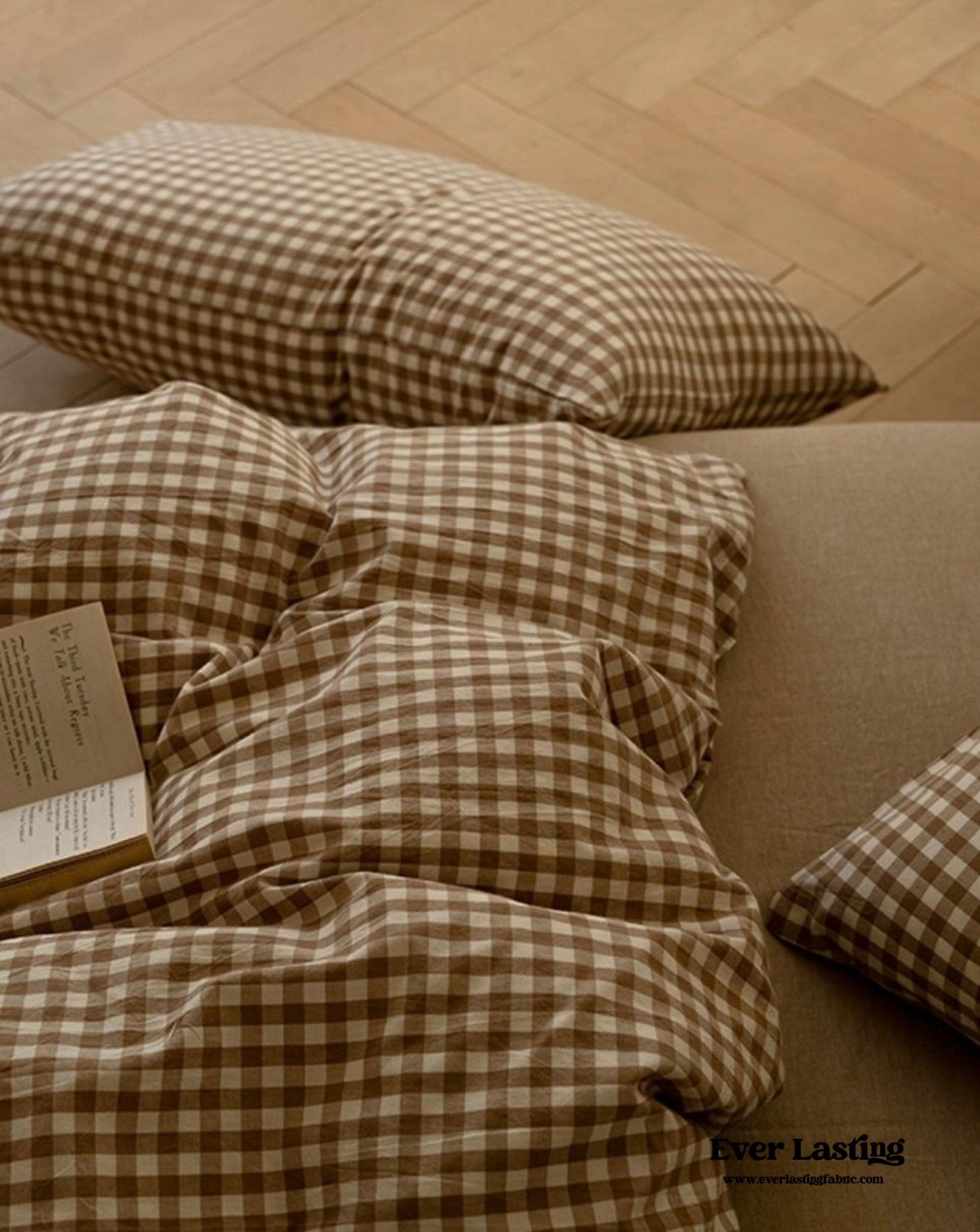 Gingham Bedding Set / Brown (Final Sale) - Ever Lasting
