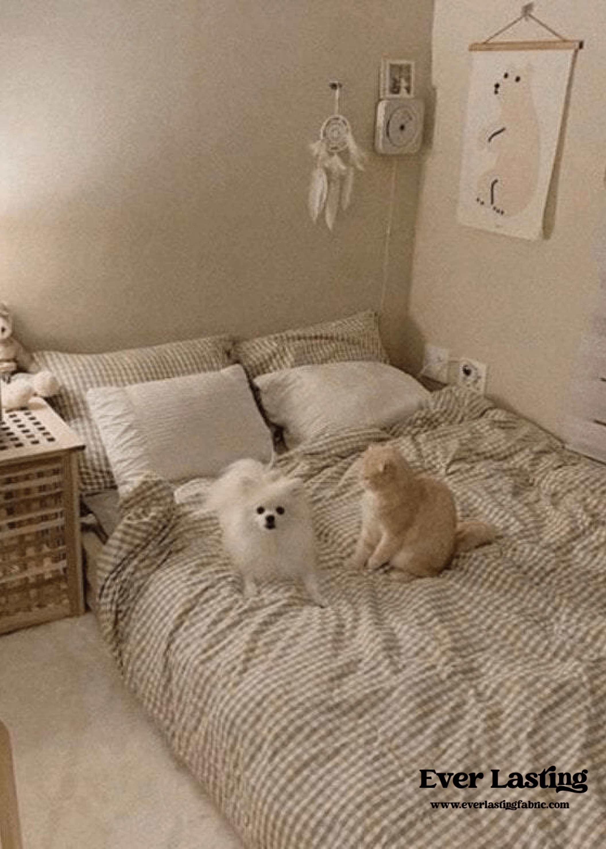 - Ever Lasting - Gingham Bedding Set / Pink - Bedding Set - Ever Lasting