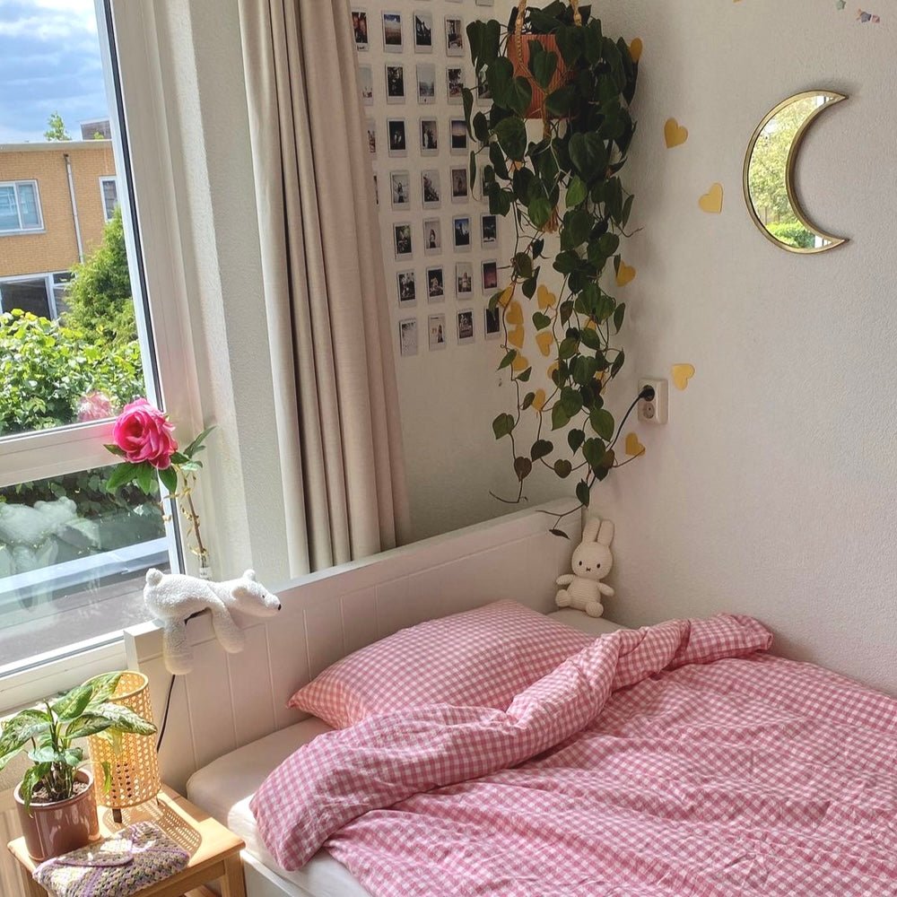 - Ever Lasting - Gingham Bedding Set / Pink - Bedding Set - Ever Lasting