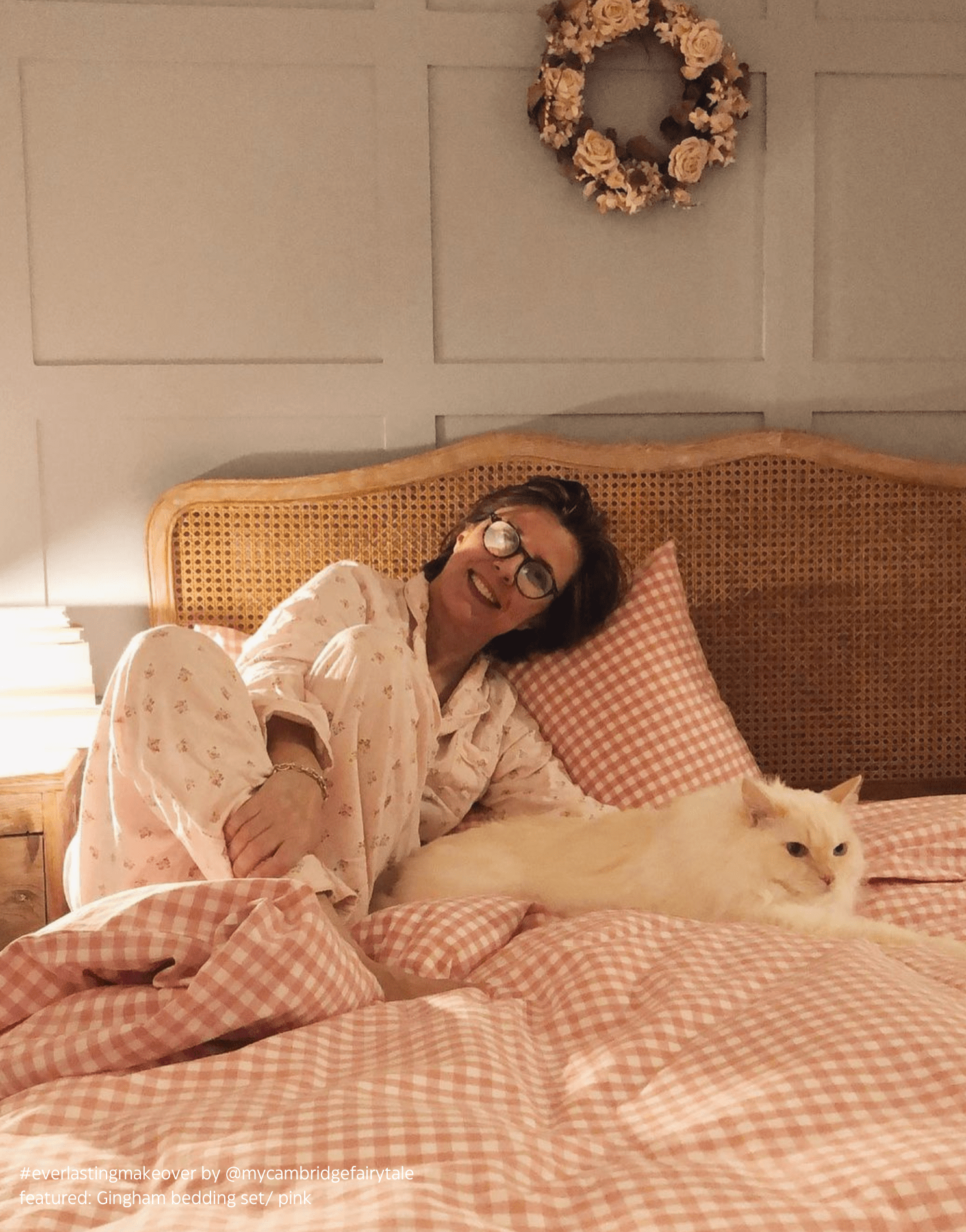 - Ever Lasting - Gingham Bedding Set / Pink - Bedding Set - Ever Lasting