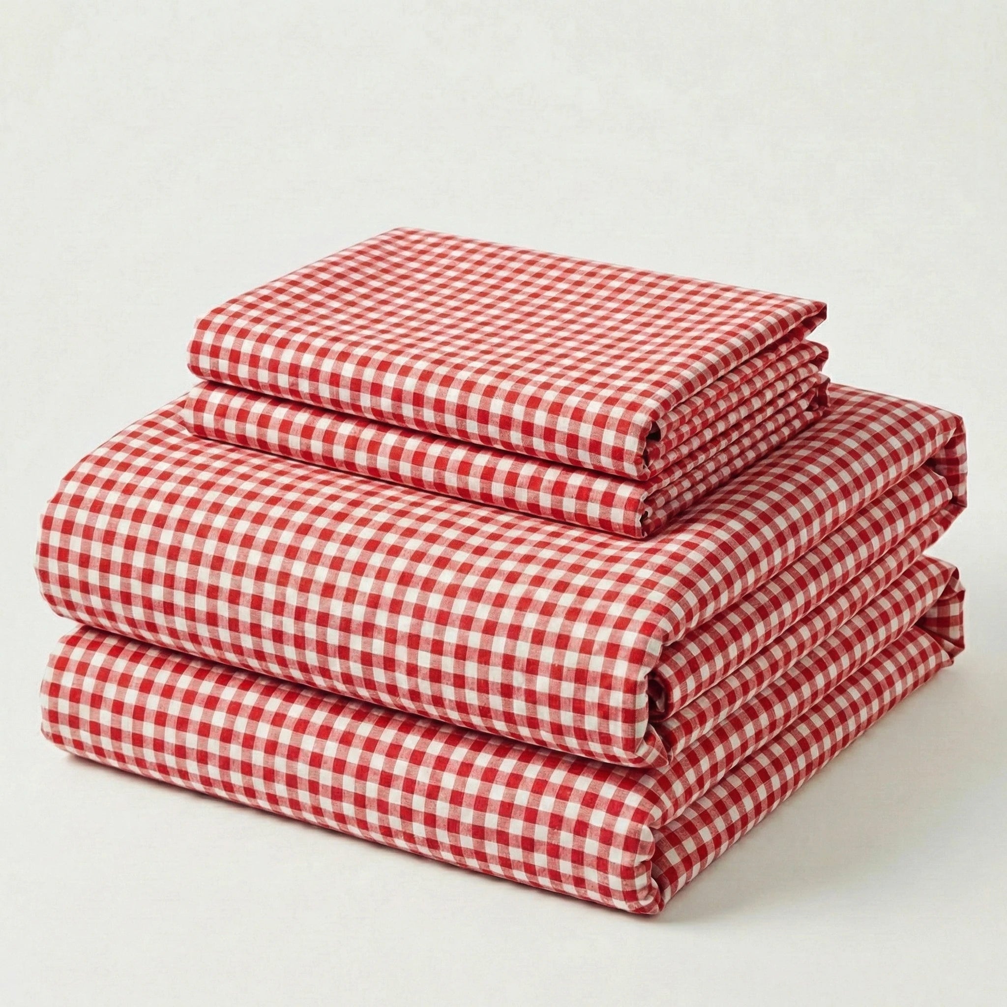 - Ever Lasting - Gingham Bedding Set / Red - Bedding Set - Ever Lasting