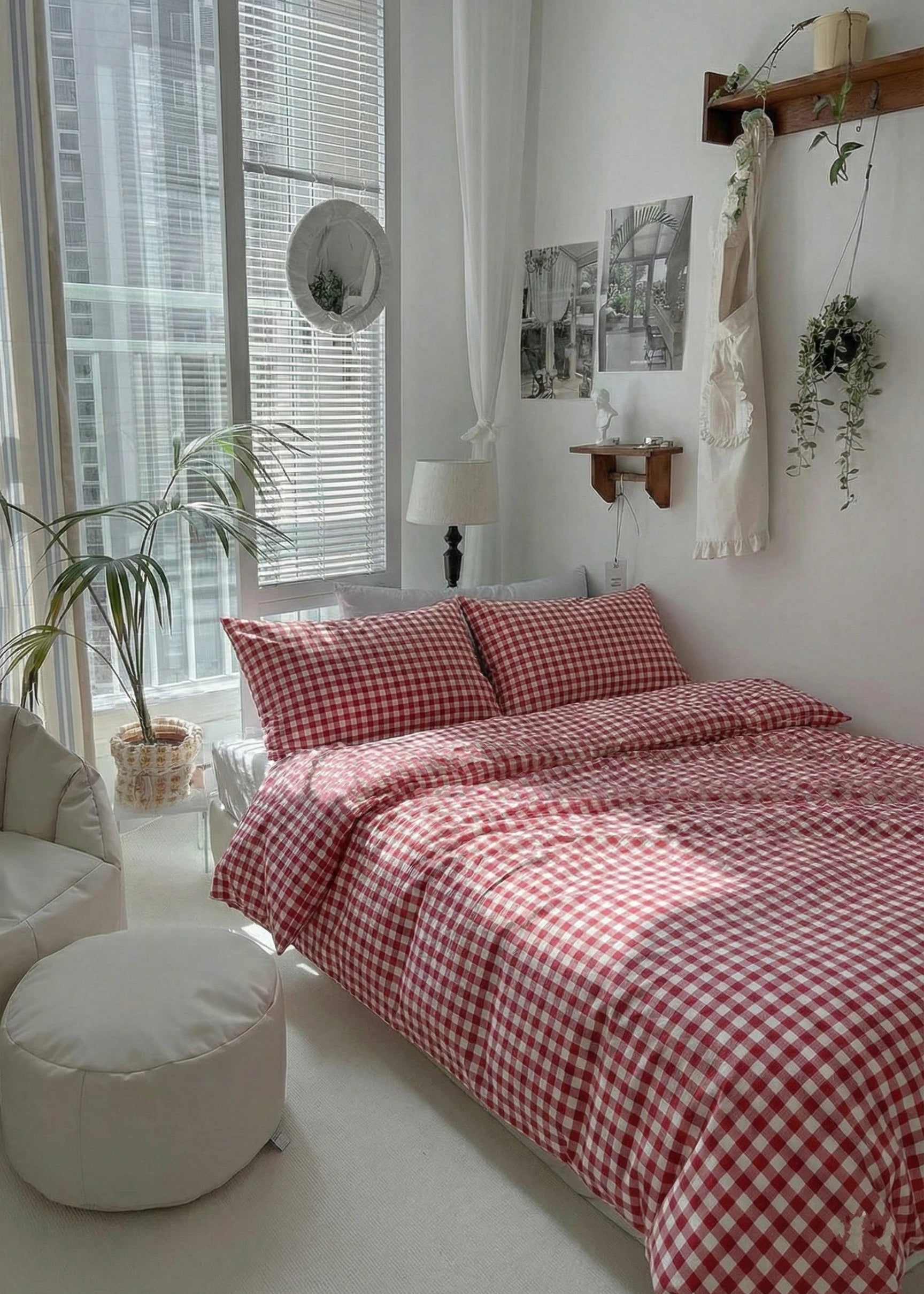 - Ever Lasting - Gingham Bedding Set / Red - Bedding Set - Ever Lasting