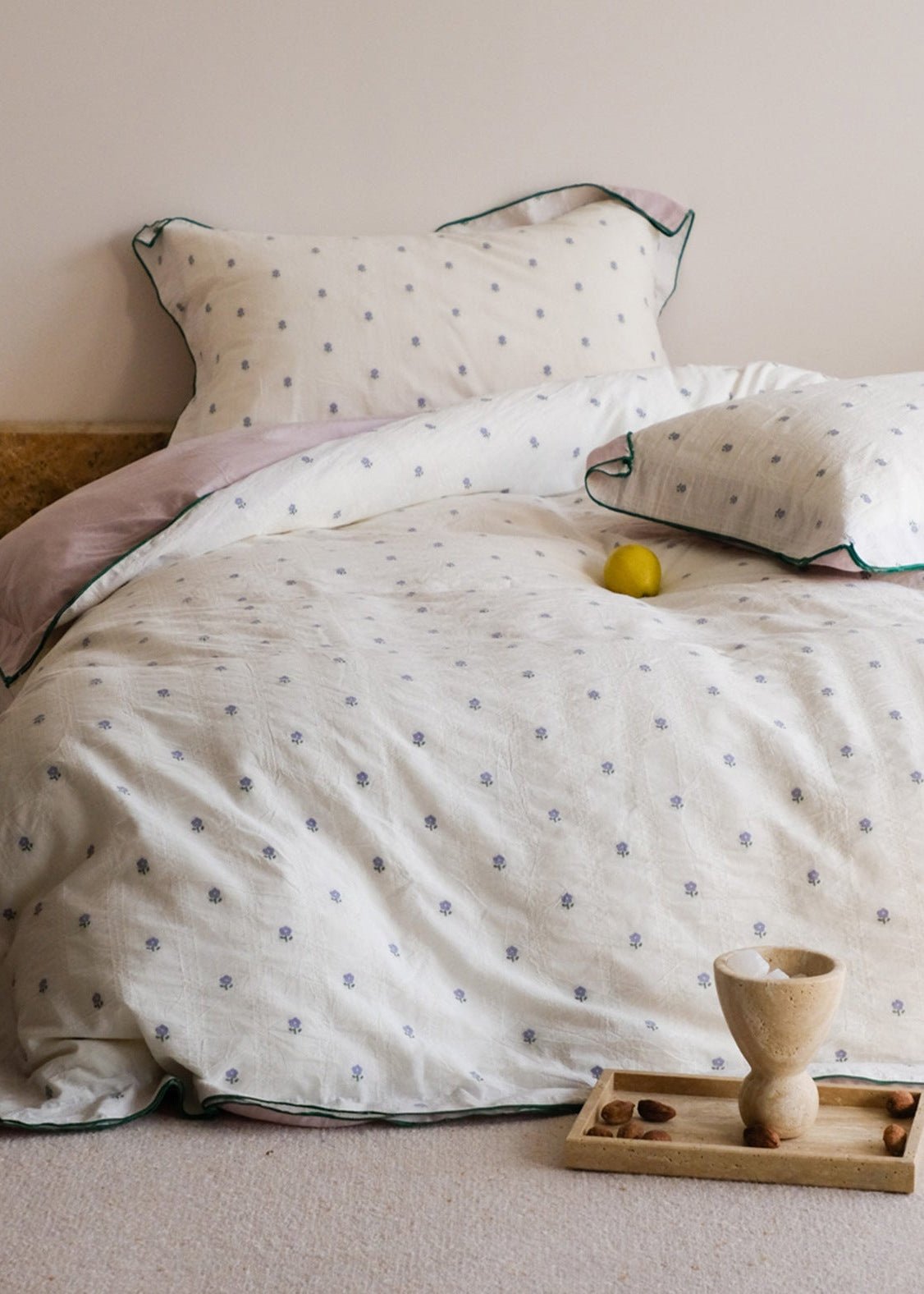 -Ever Lasting - Grace Floral Jacquard Bedding Set / Yellow -Bedding Set -Ever Lasting