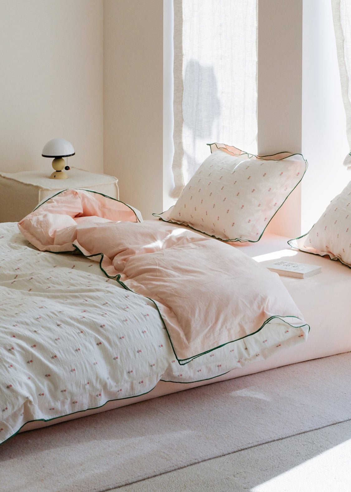 -Ever Lasting - Grace Floral Jacquard Bedding Set / Yellow -Bedding Set -Ever Lasting