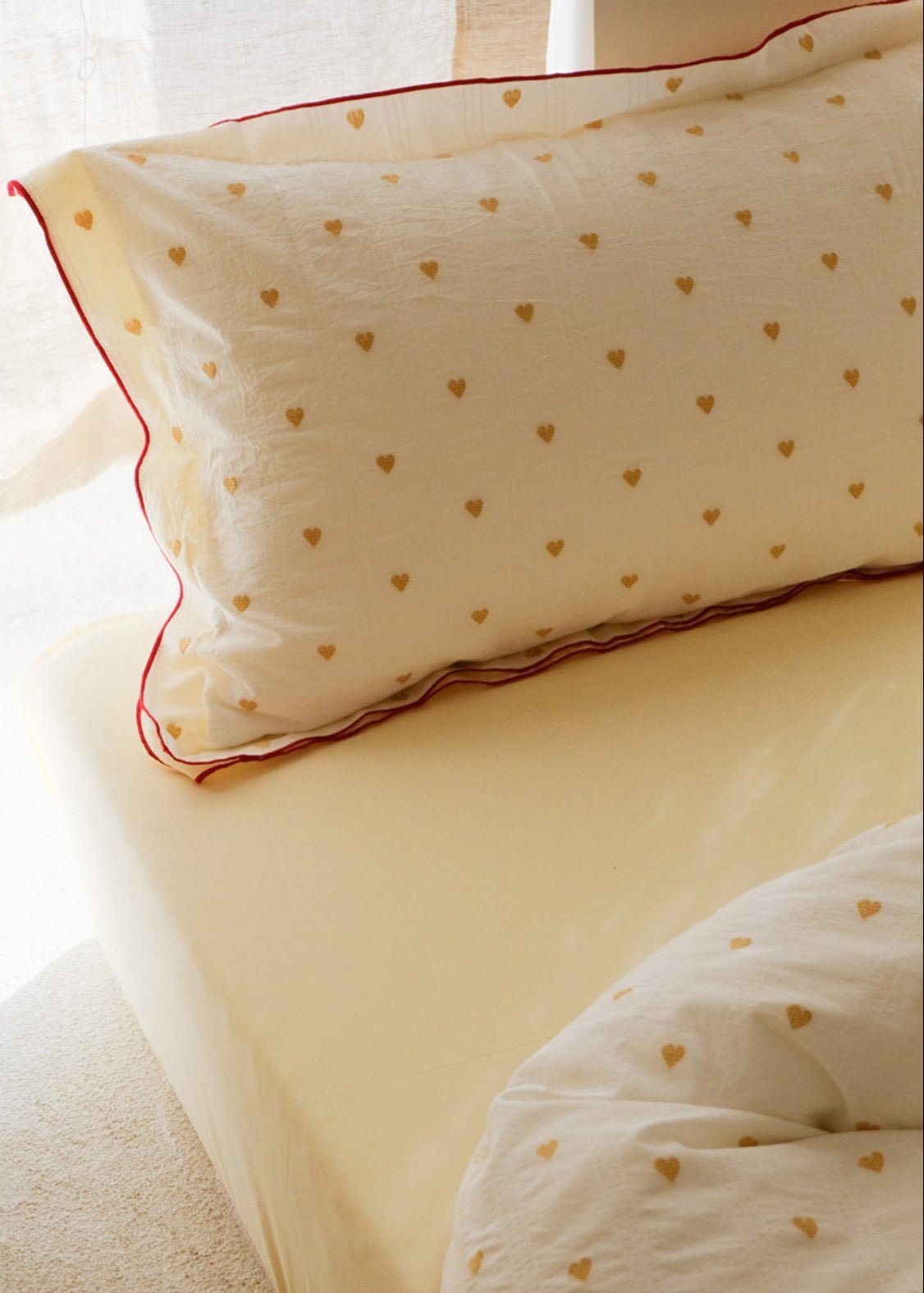 -Ever Lasting - Grace Floral Jacquard Bedding Set / Yellow -Bedding Set -Ever Lasting