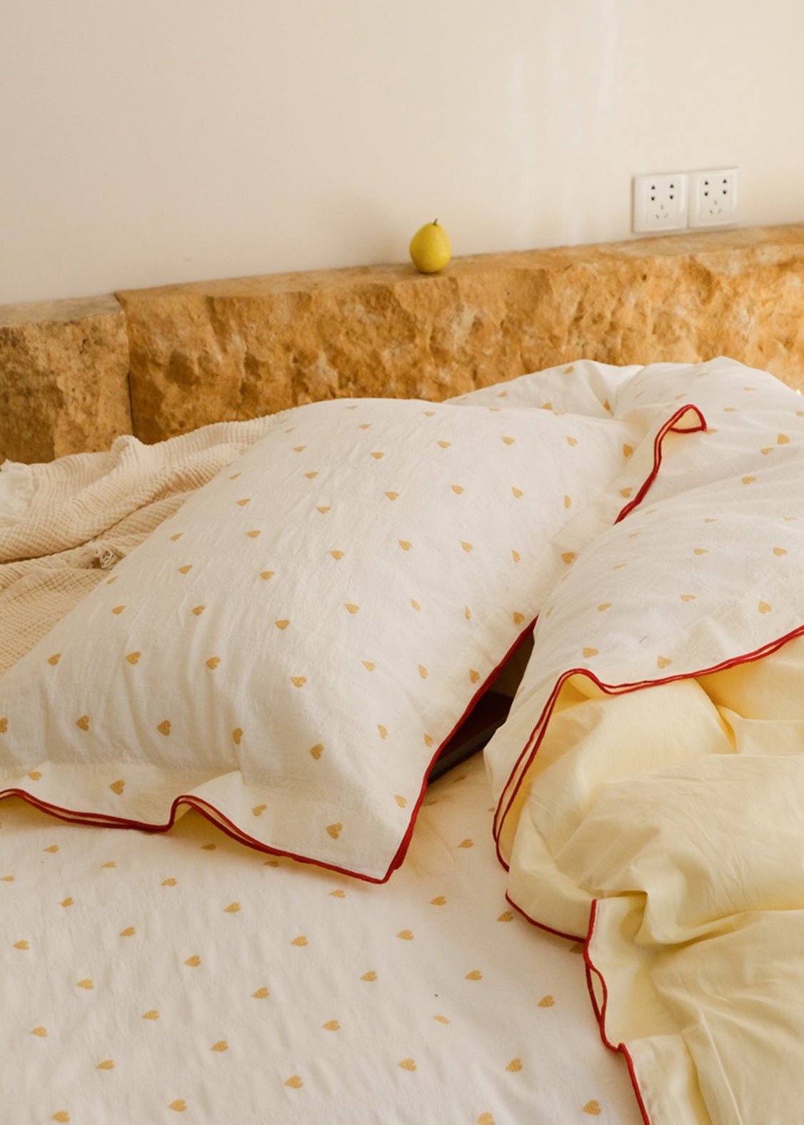-Ever Lasting - Grace Floral Jacquard Bedding Set / Yellow -Bedding Set -Ever Lasting