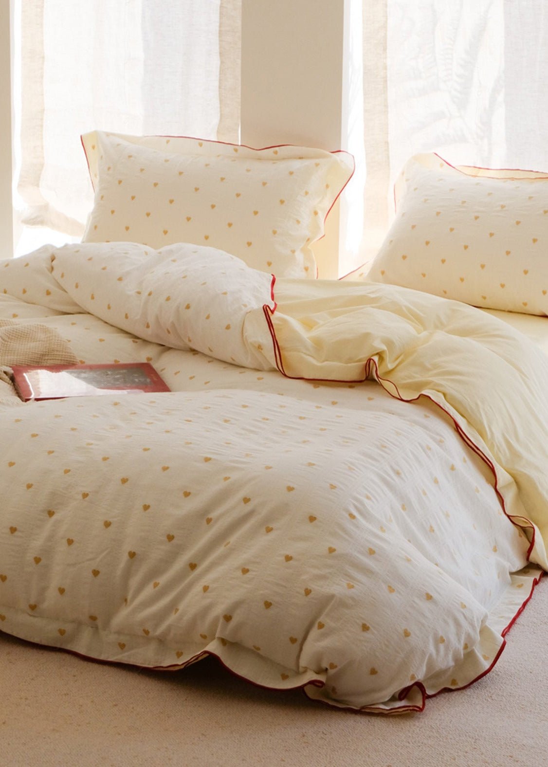 -Ever Lasting - Grace Floral Jacquard Bedding Set / Yellow -Bedding Set -Ever Lasting