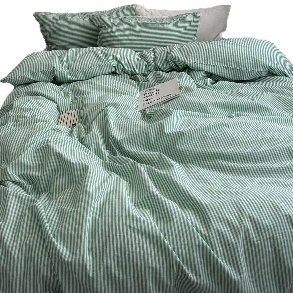 -Ever Lasting - Hadley Striped Bedding Set / Green -Bedding Set -Ever Lasting