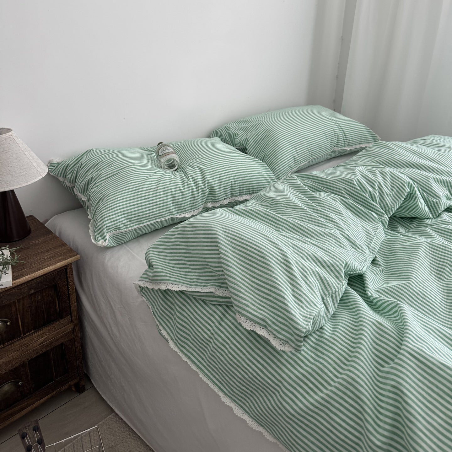 -Ever Lasting - Hadley Striped Bedding Set / Green -Bedding Set -Ever Lasting