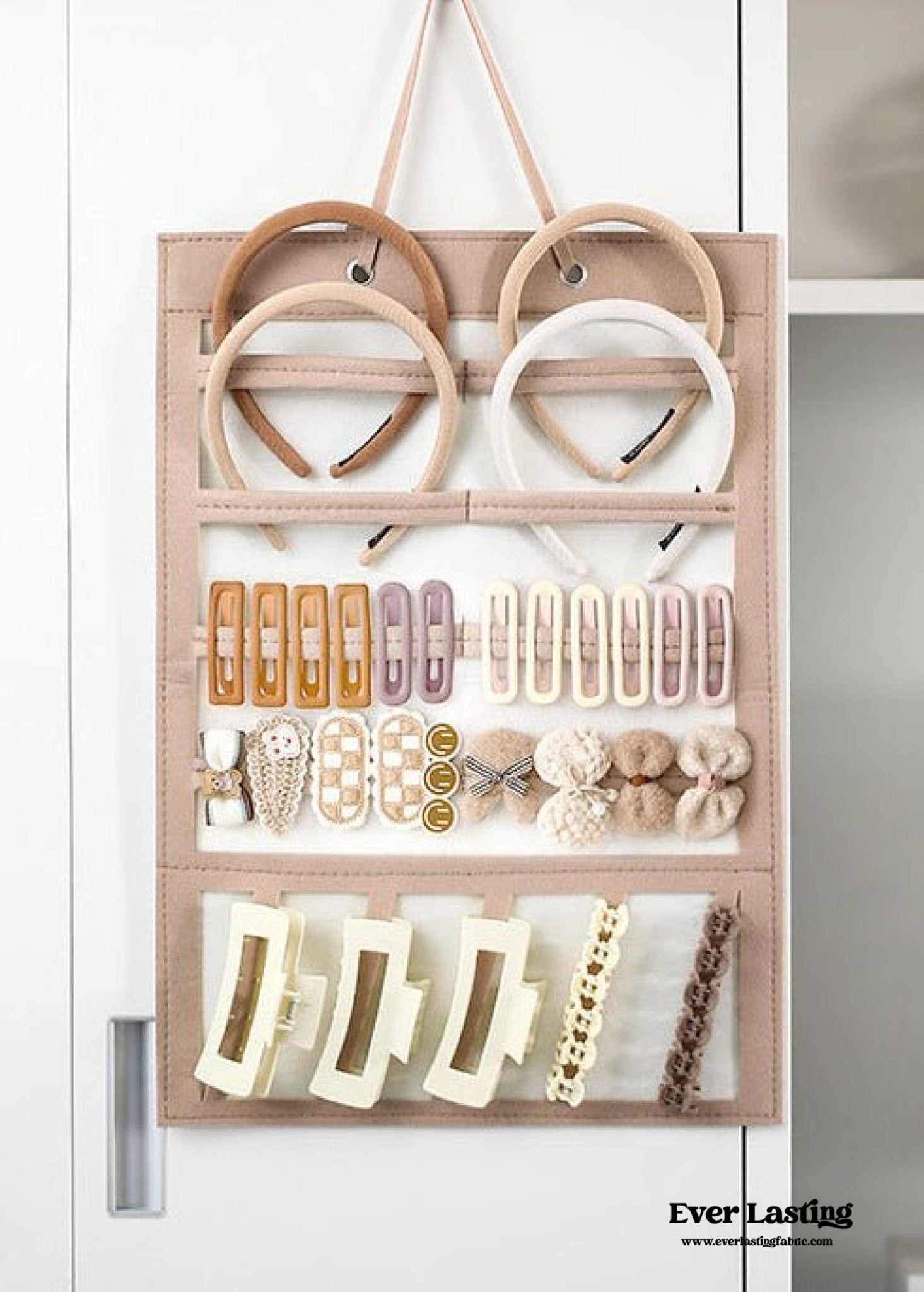 Hanging Hair Accessories Organizer Bag – Storage for Clips, Bows, Scrunchies, Glasses & Headbands - Ever Lasting