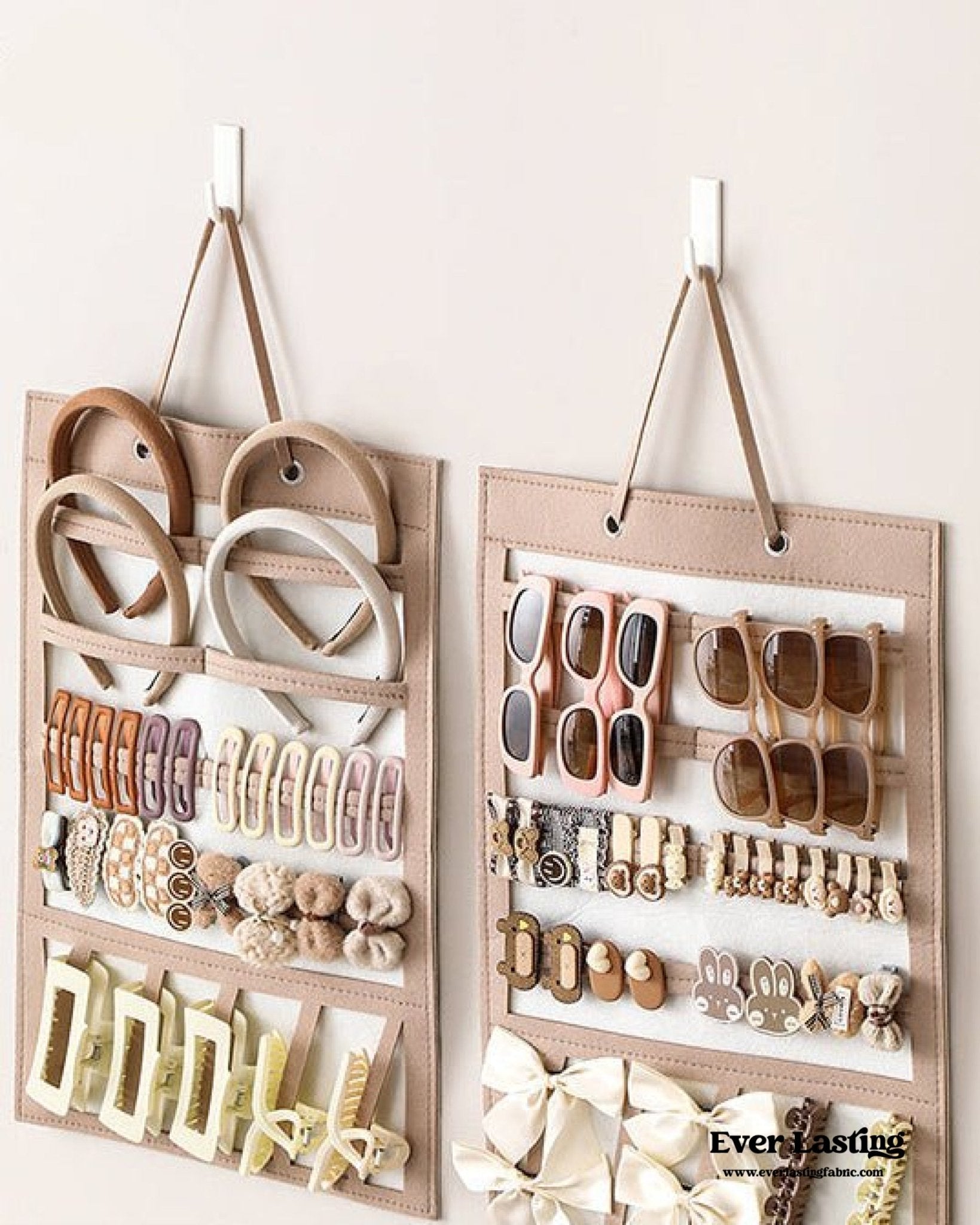 Hanging Hair Accessories Organizer Bag – Storage for Clips, Bows, Scrunchies, Glasses & Headbands - Ever Lasting