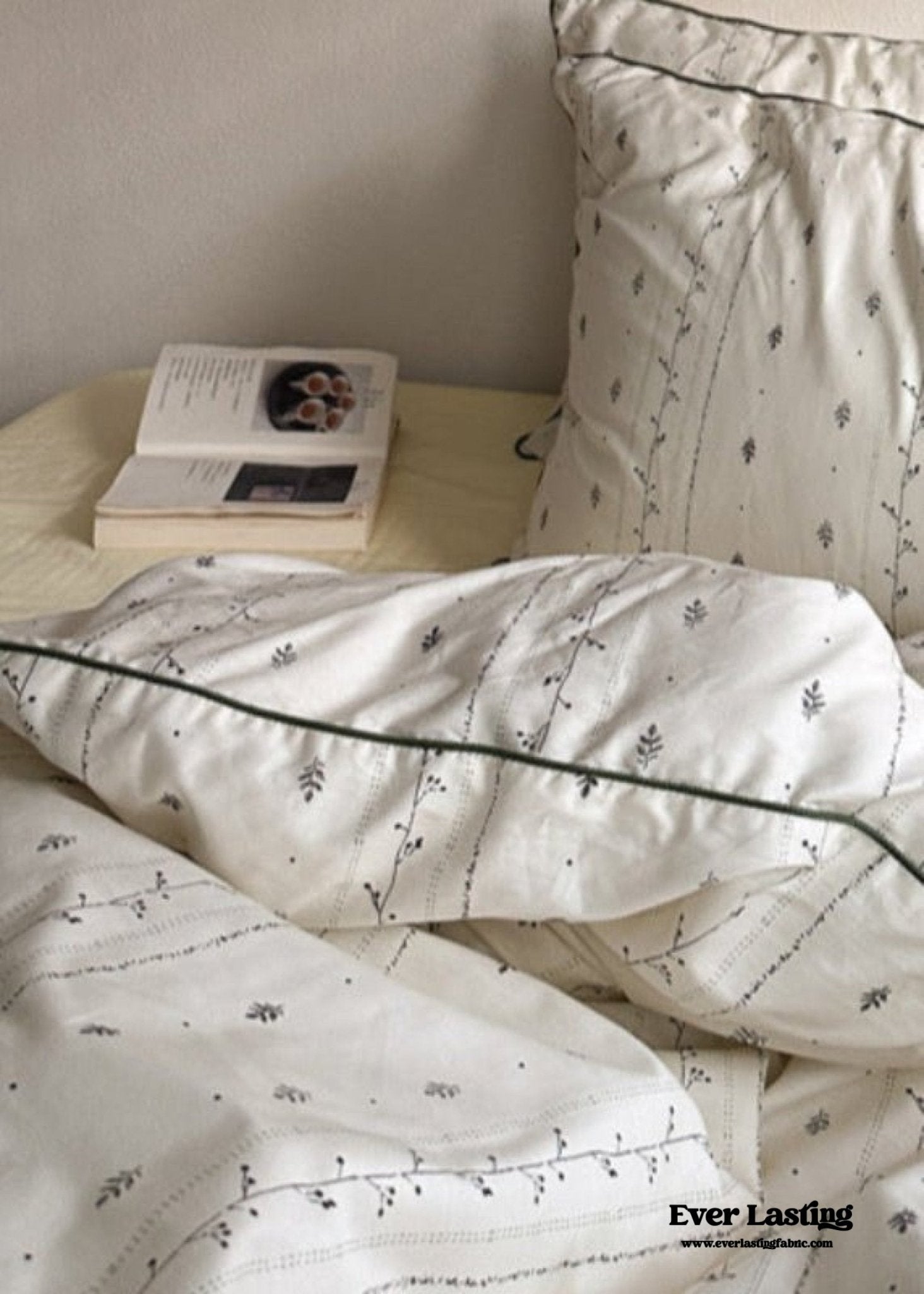 Hannah Vintage Floral Braids Cotton Bedding Set / Beige - Ever Lasting