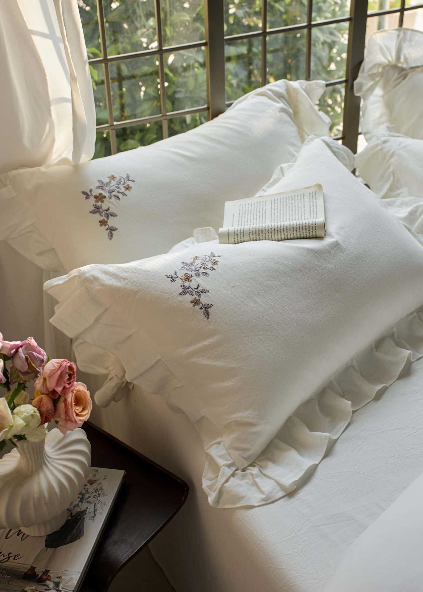 - Ever Lasting - Harriet Embroidered Floral Lace Bedding Bundle - Bedding Bundle - Ever Lasting
