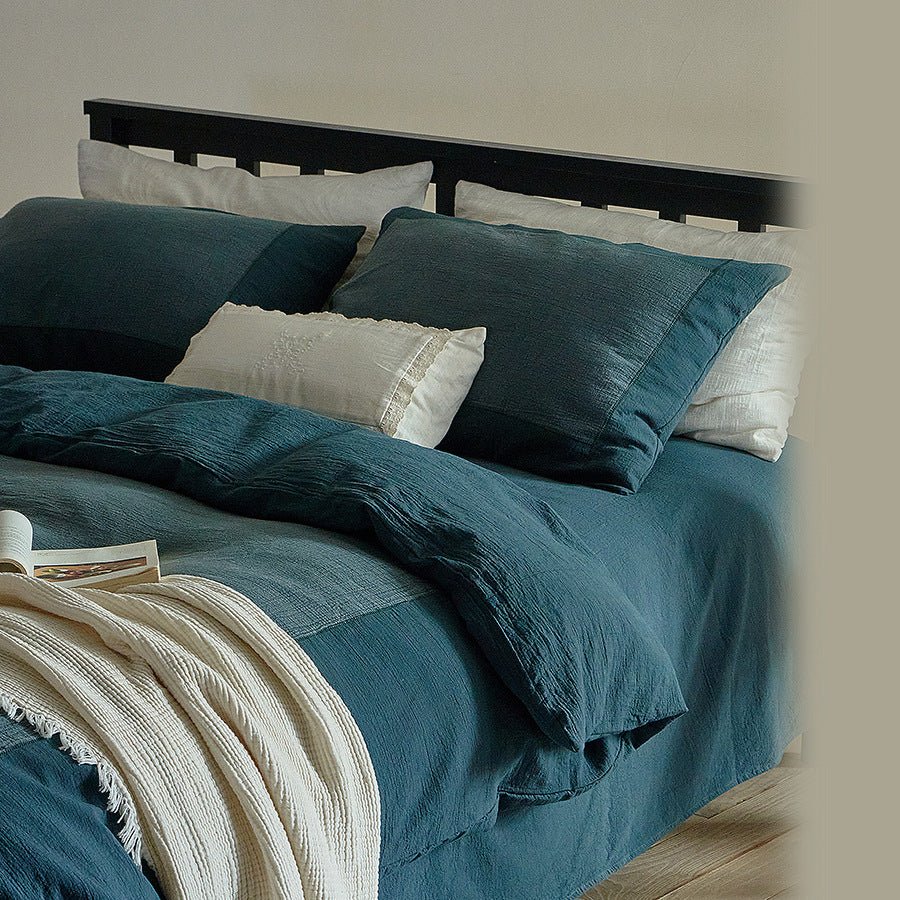 - Ever Lasting - Harrison Double Gauze Bedding Set / Blue - Bedding Set - Ever Lasting