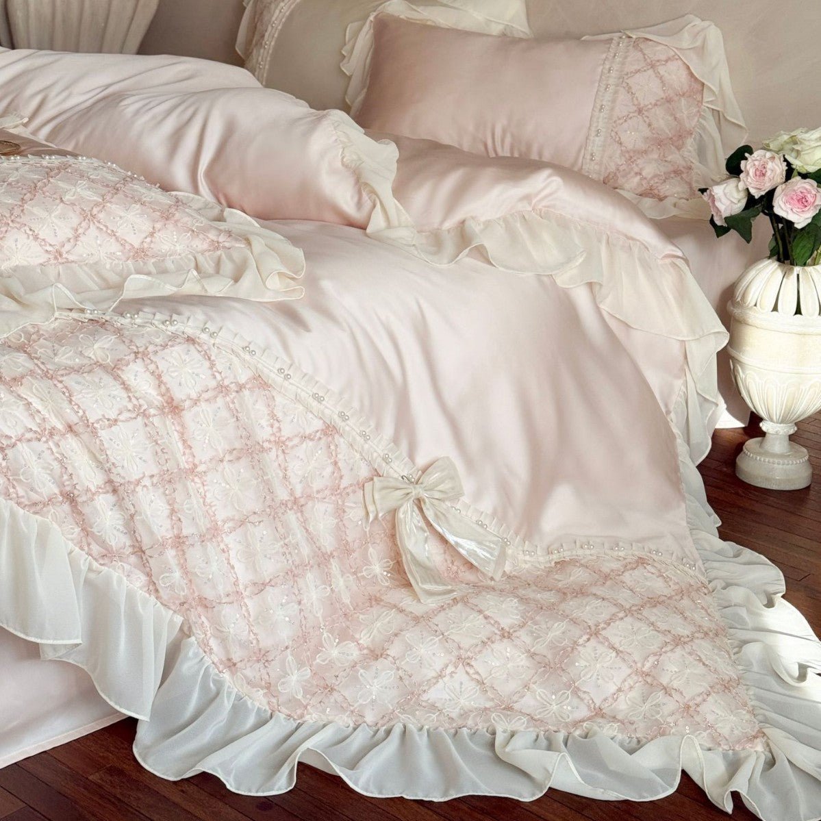 Haute Pearl TENCEL™ Bedding Set / White Romance - Ever Lasting