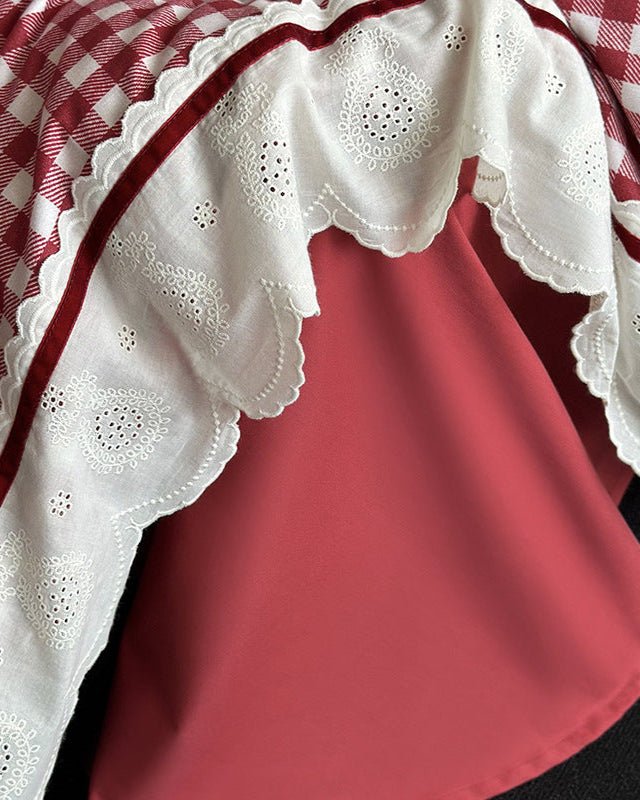 Hazel Vintage Gingham Ruffle Bedding Set / Black - Ever Lasting