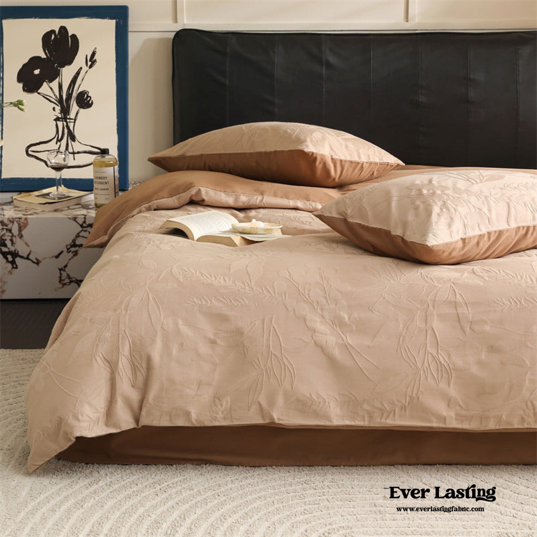 Hidden Garden Jacquard Floral Bedding Set / Moss Green - Ever Lasting