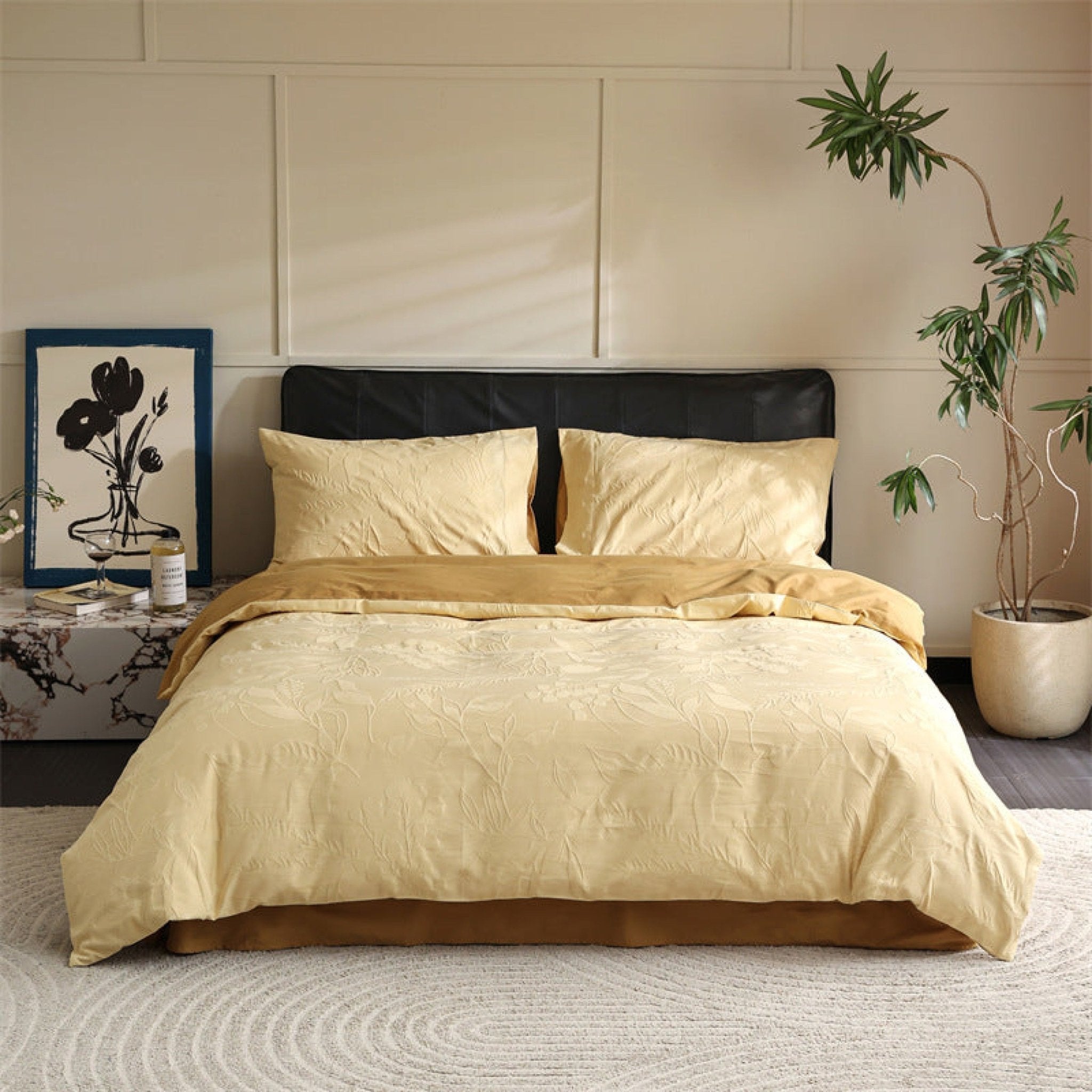 Hidden Garden Jacquard Floral Bedding Set / Moss Green - Ever Lasting