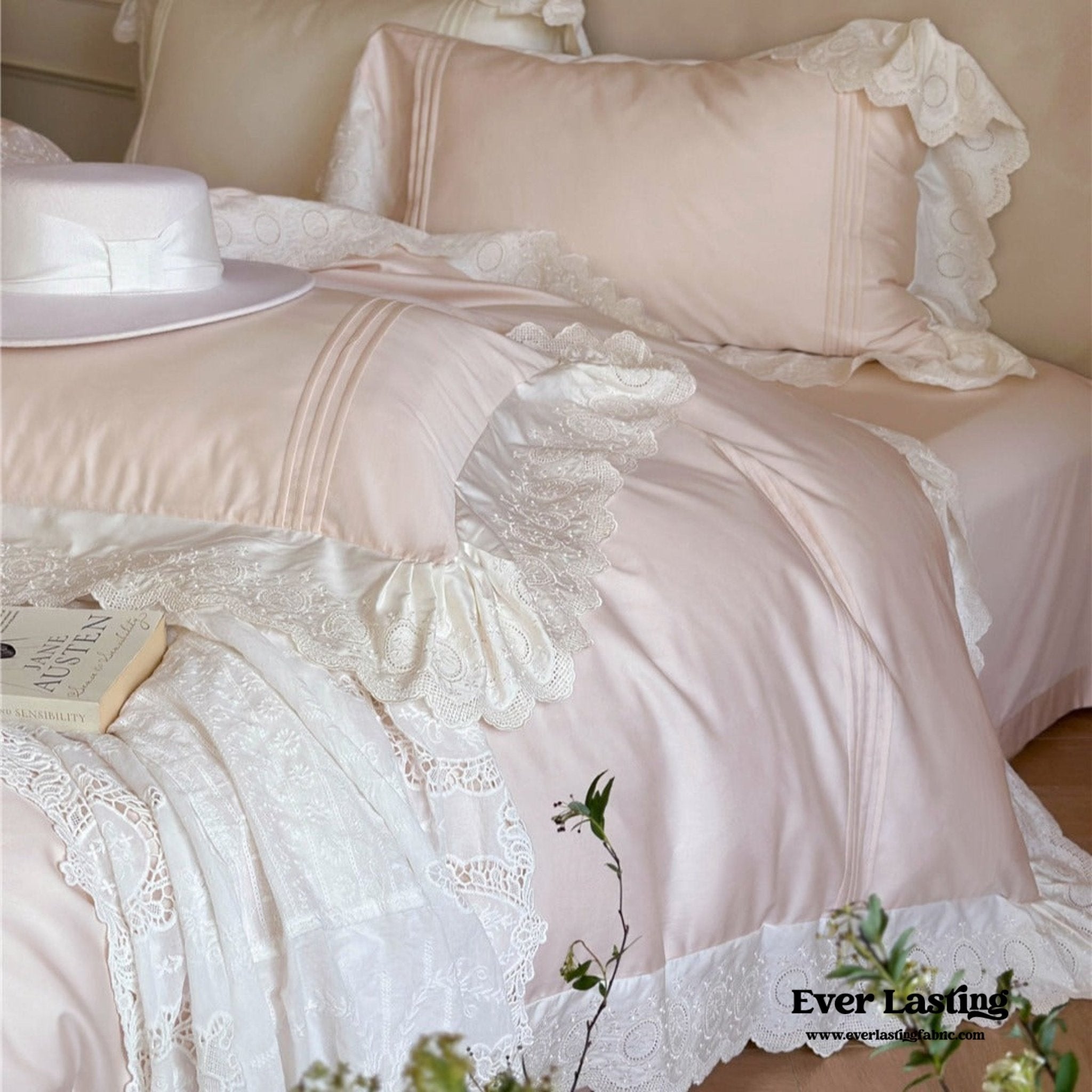 Isabelle Silky Cottage Ruffled Bedding Bundle - Ever Lasting