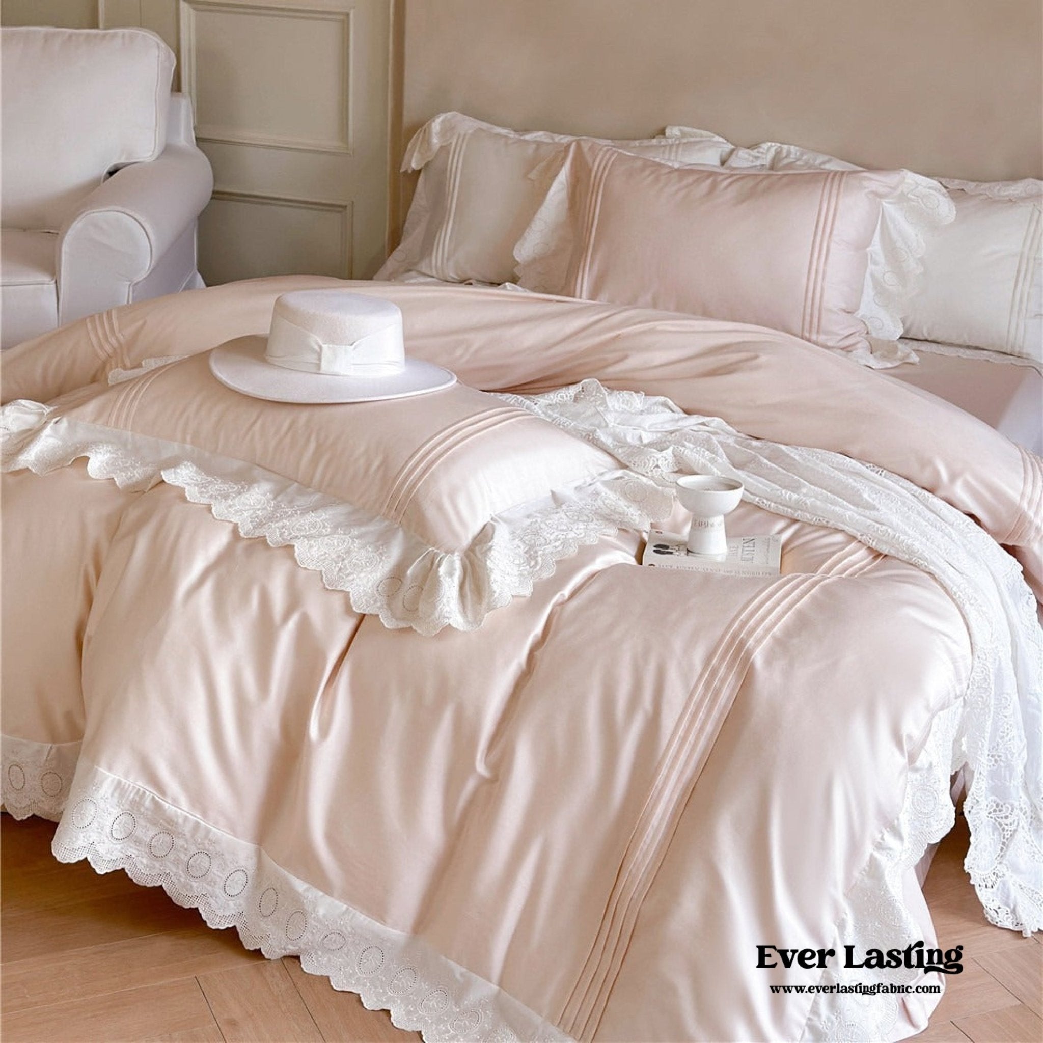 Isabelle Silky Cottage Ruffled Bedding Bundle - Ever Lasting
