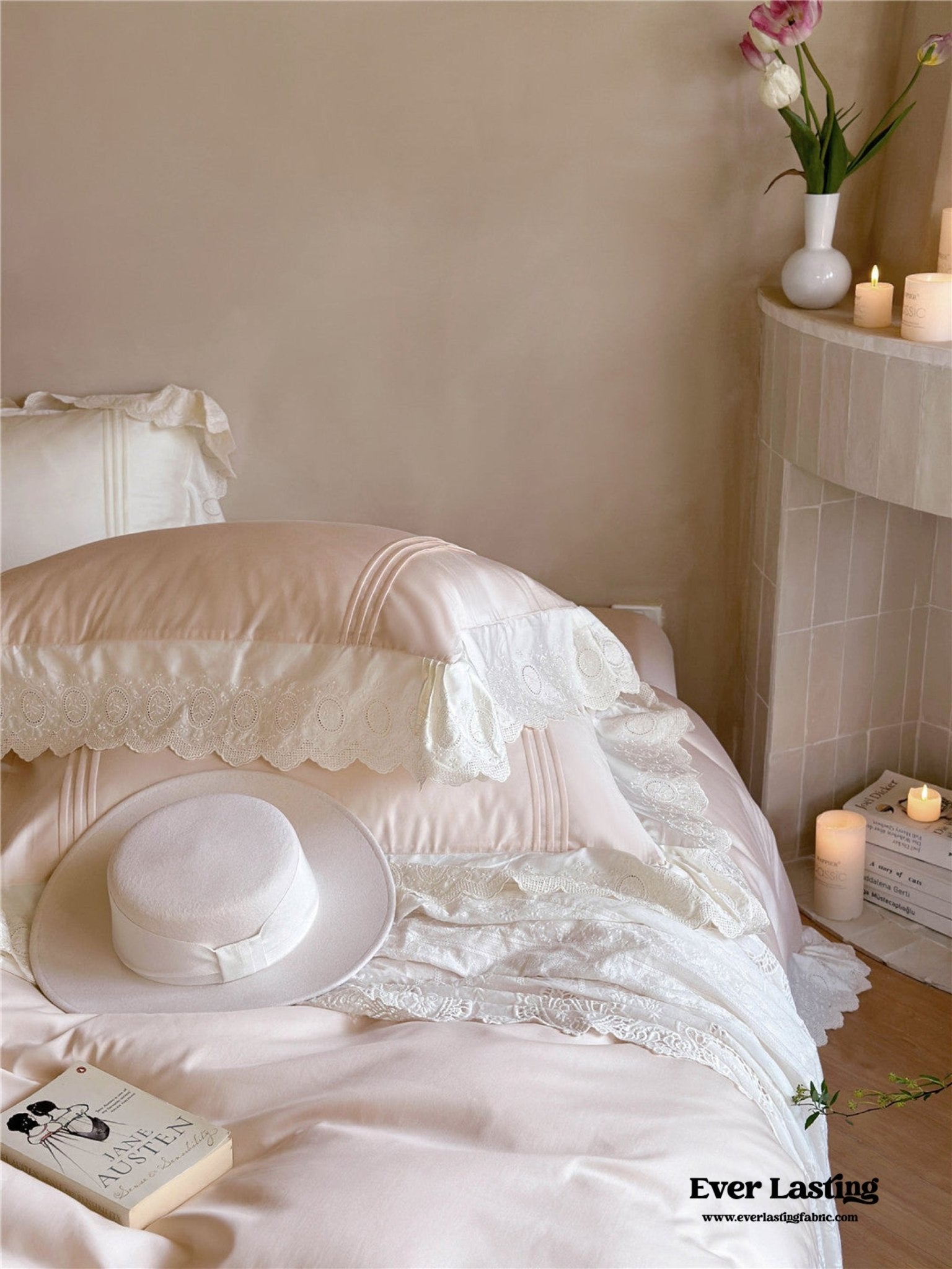 Isabelle Silky Cottage Ruffled Bedding Bundle - Ever Lasting