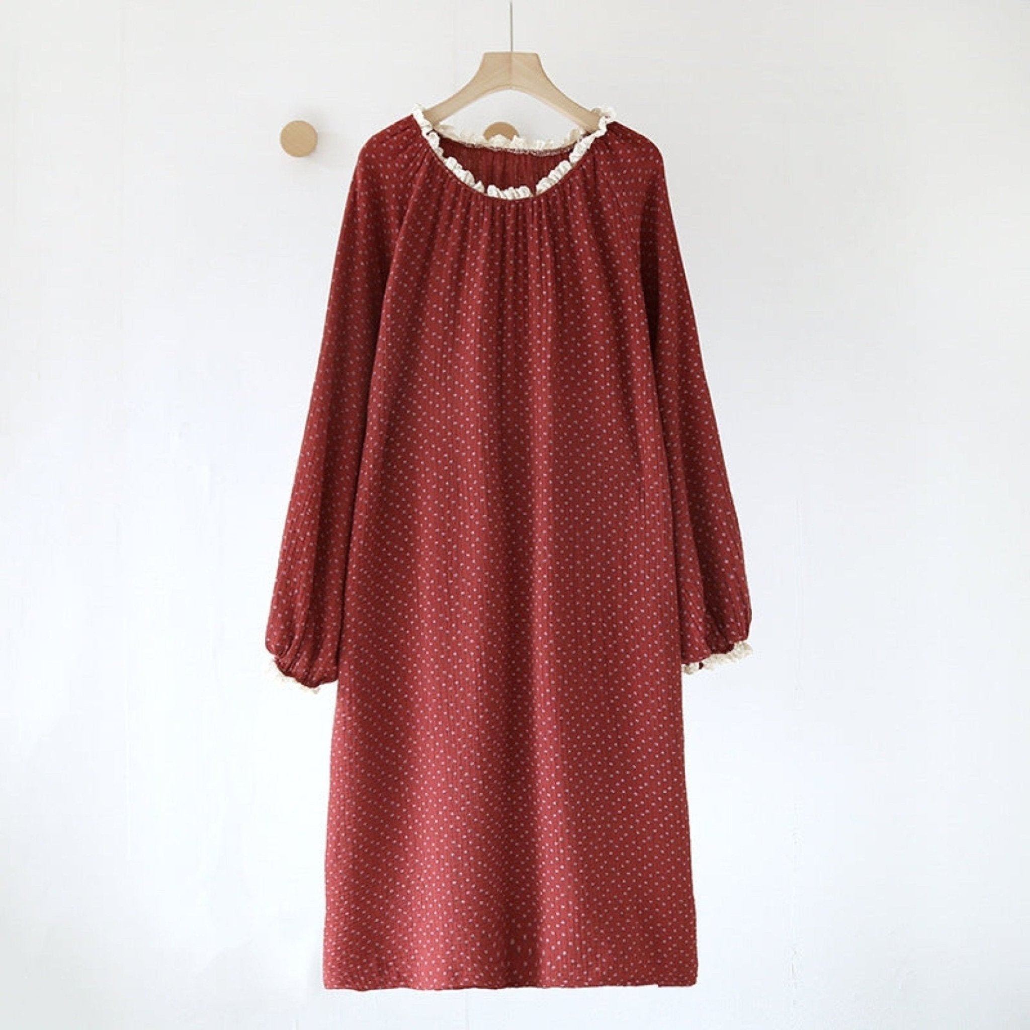 Ivy Red Floral Ruffled Pajama Set / Dress - Ever Lasting