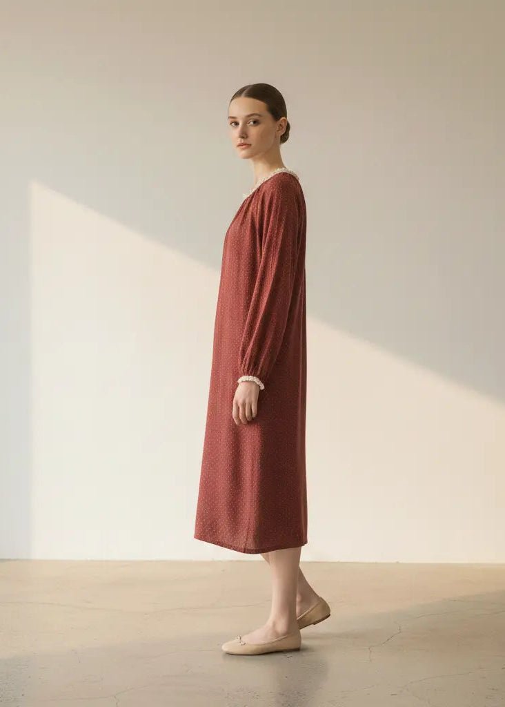 - Ever Lasting - Ivy Red Floral Ruffled Pajama Set / Pullover - Pajamas - Ever Lasting