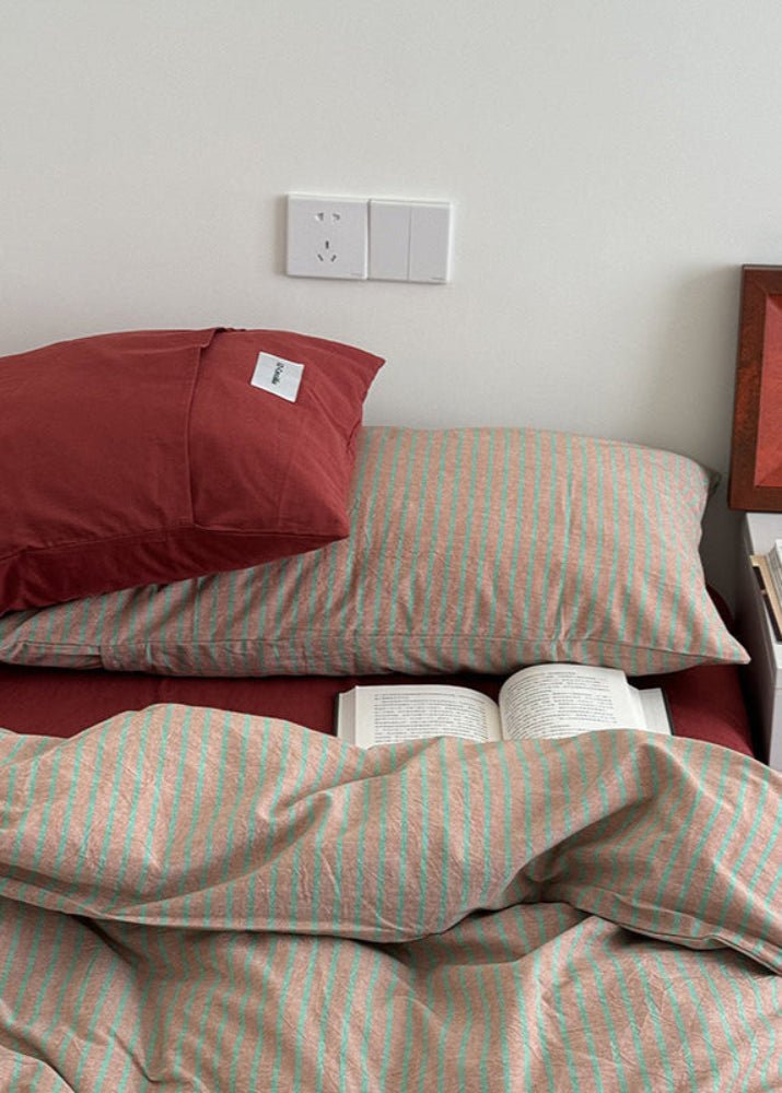 James Striped Bedding Set / Green - Ever Lasting