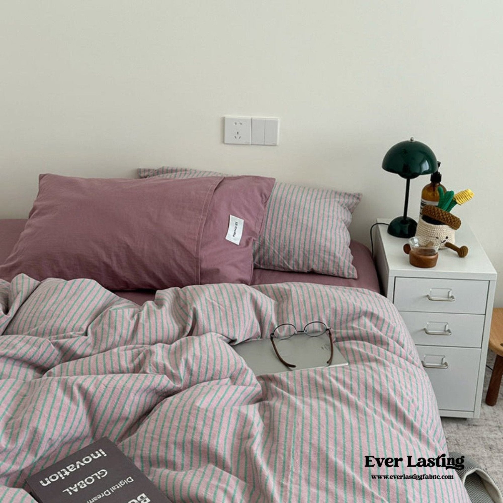 James Striped Bedding Set / Green - Ever Lasting