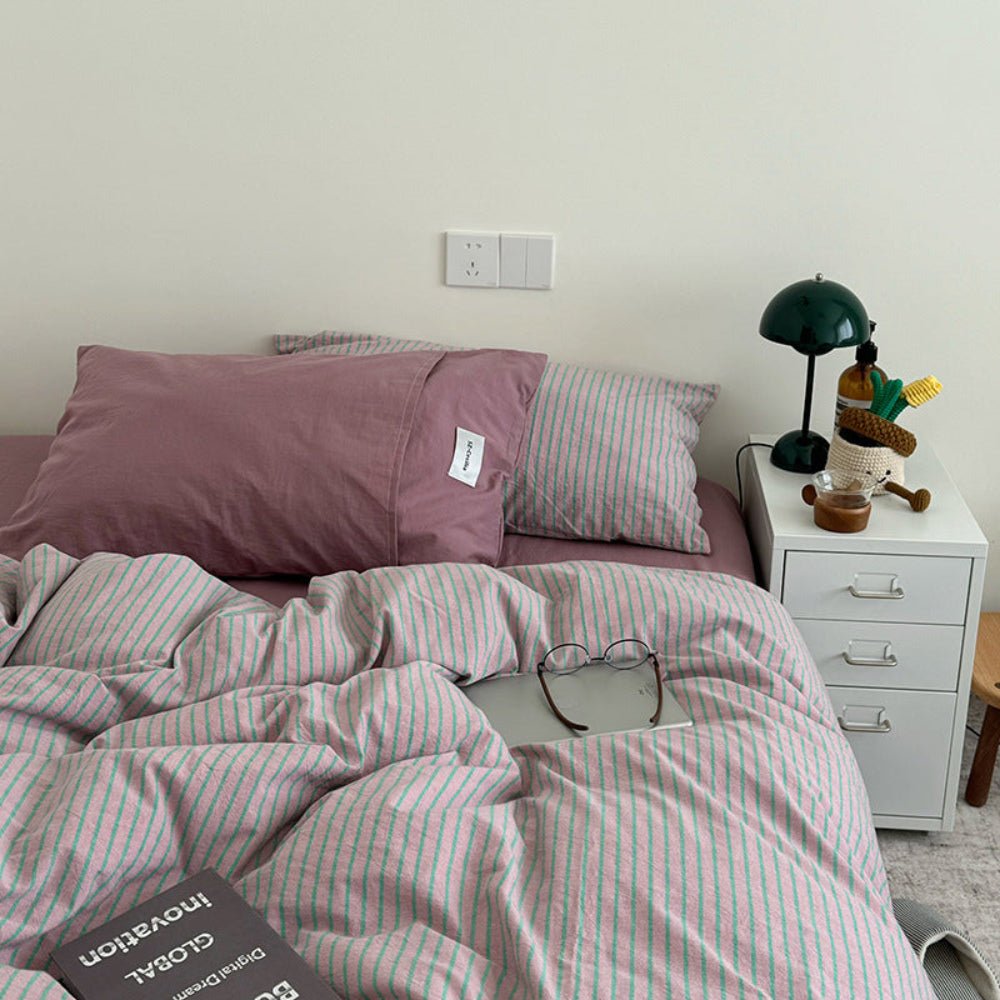 James Striped Bedding Set / Green - Ever Lasting