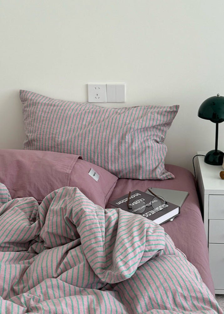 James Striped Bedding Set / Green - Ever Lasting