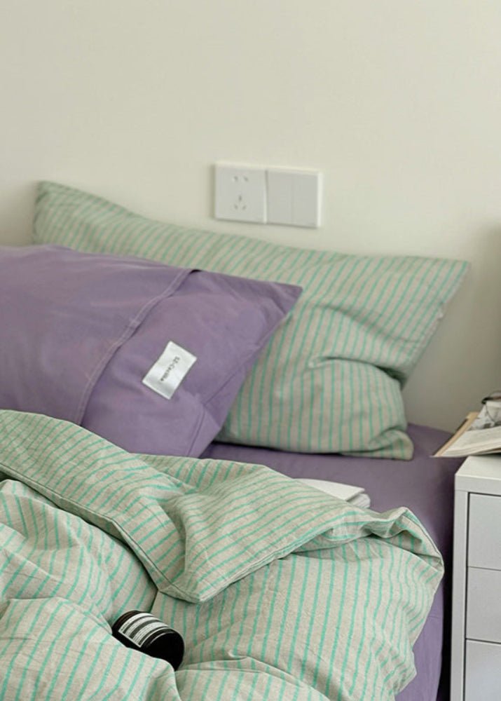 James Striped Bedding Set / Green - Ever Lasting