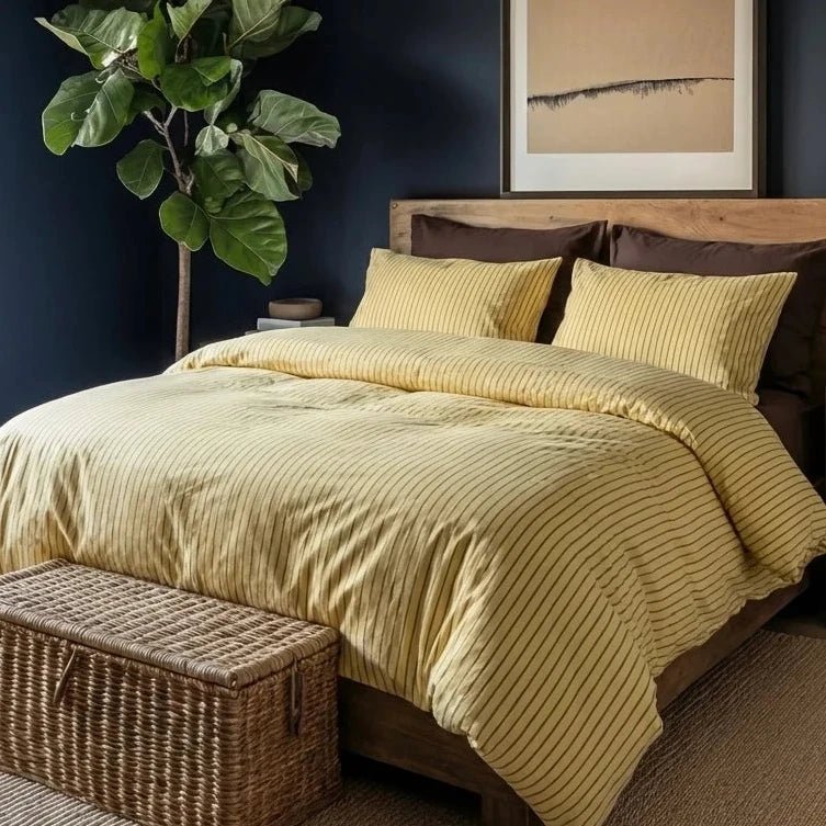 - Ever Lasting - James Striped Bedding Set / Yellow - Bedding Set - Ever Lasting