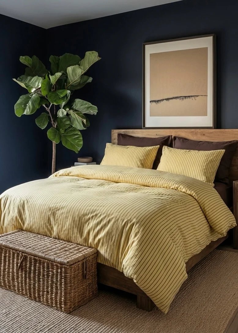 - Ever Lasting - James Striped Bedding Set / Yellow - Bedding Set - Ever Lasting