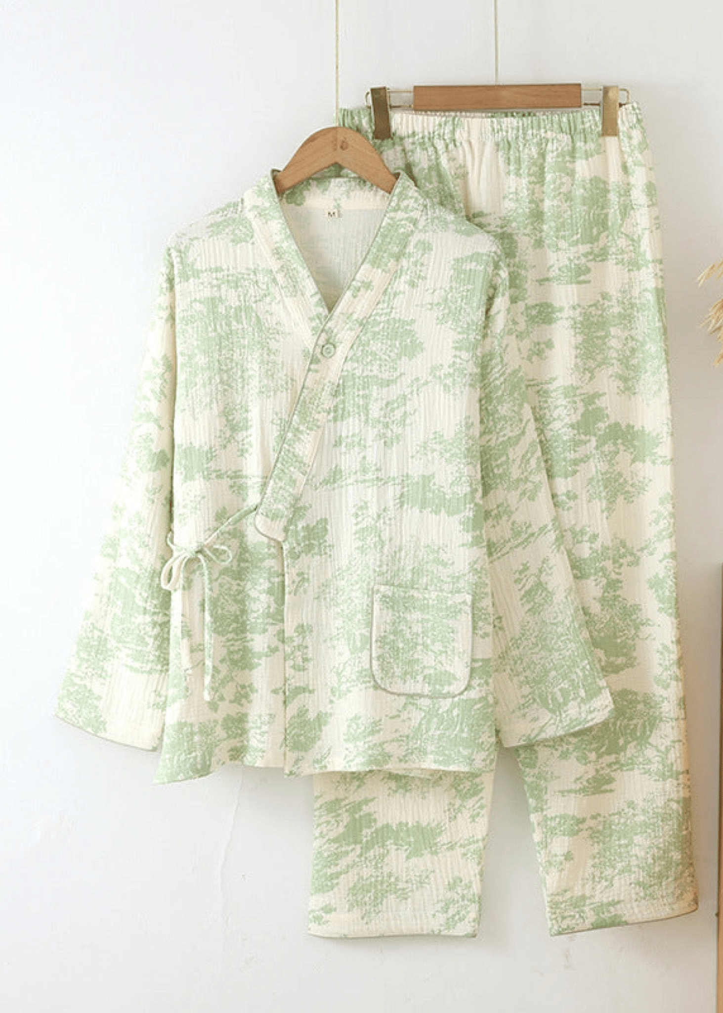 - Ever Lasting - Japanese Kimono Tie Double Gauze Pajama Set / Blue - Pajamas - Ever Lasting
