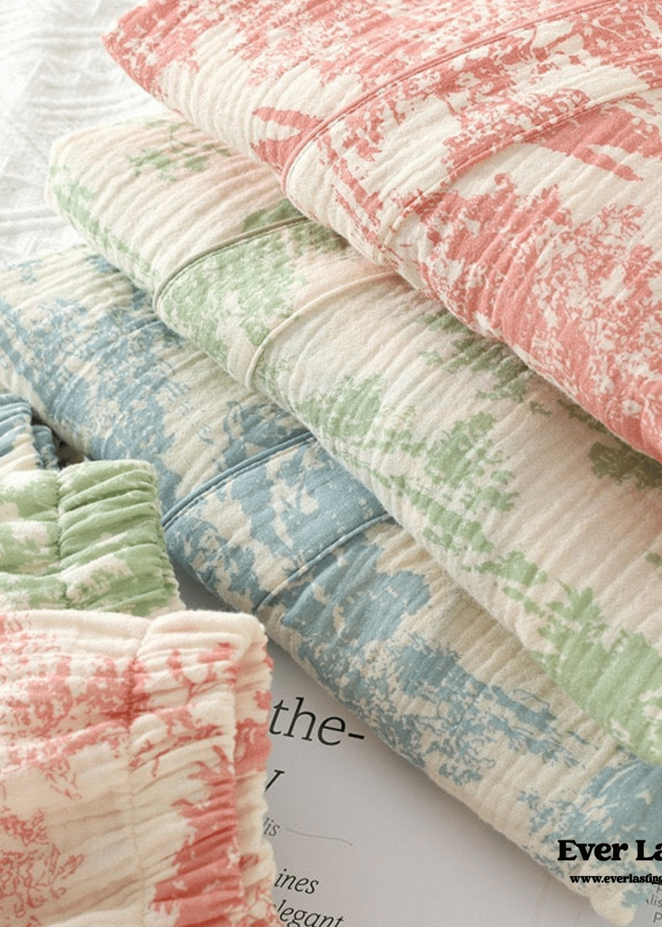 - Ever Lasting - Japanese Kimono Tie Double Gauze Pajama Set / Green - Pajamas - Ever Lasting