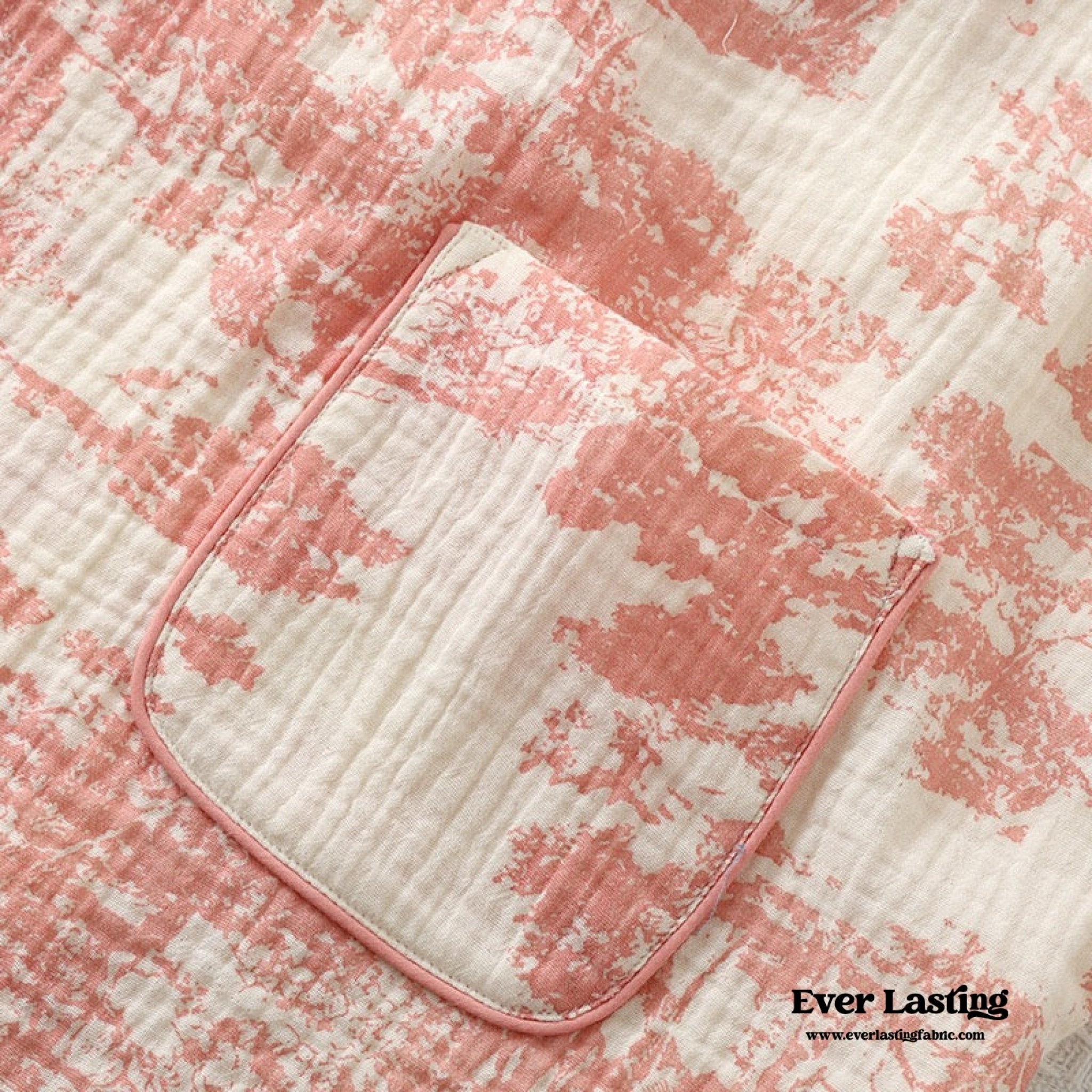 Japanese Kimono Tie Double Gauze Pajama Set / Pink - Ever Lasting