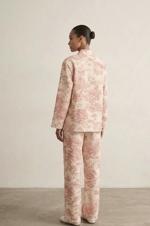 - Ever Lasting - Japanese Kimono Tie Double Gauze Pajama Set / Pink - Pajamas - Ever Lasting