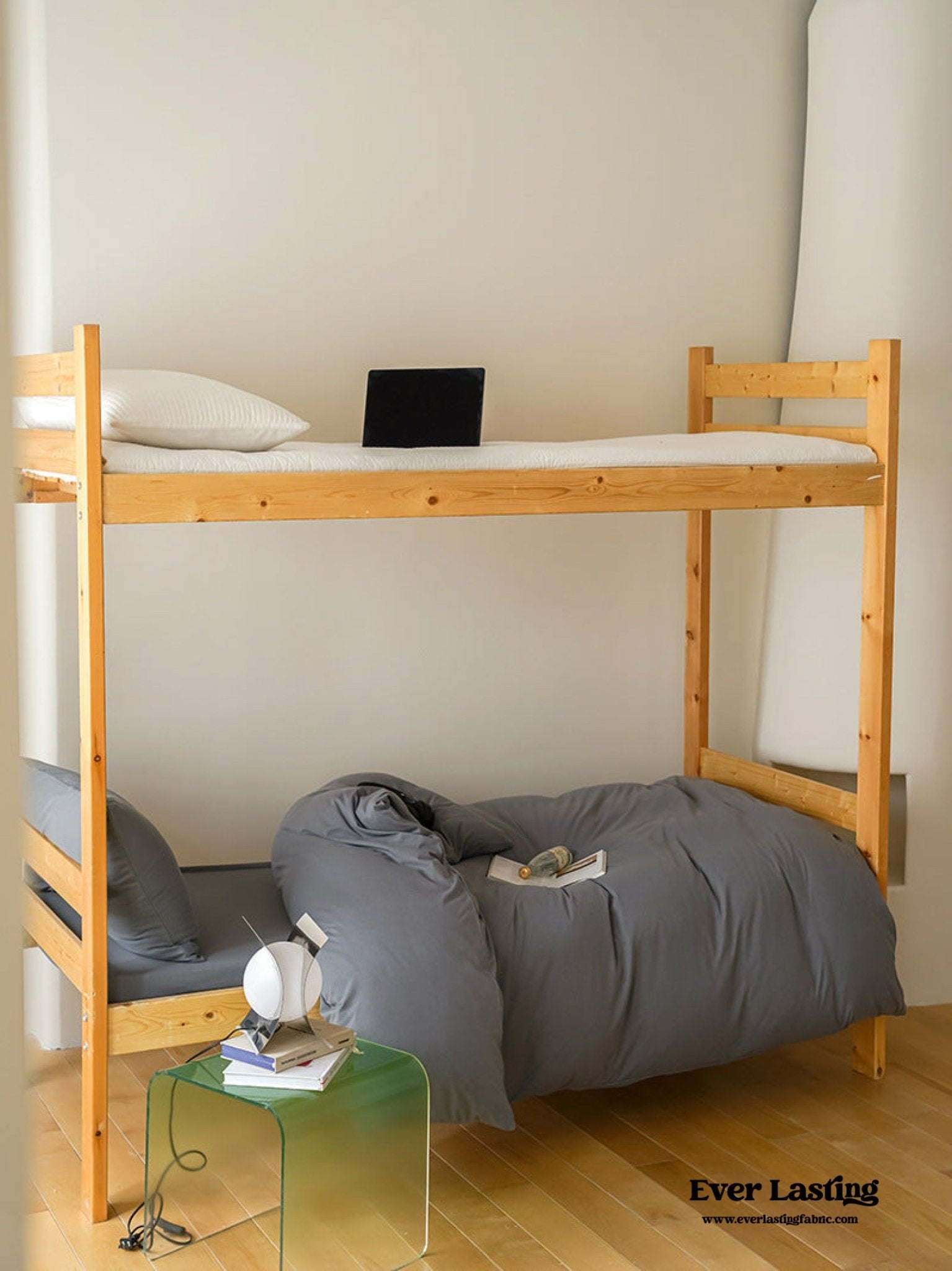 Jersey Knit Boho Twin Dorm Bedding Set / Beige Nude - Ever Lasting