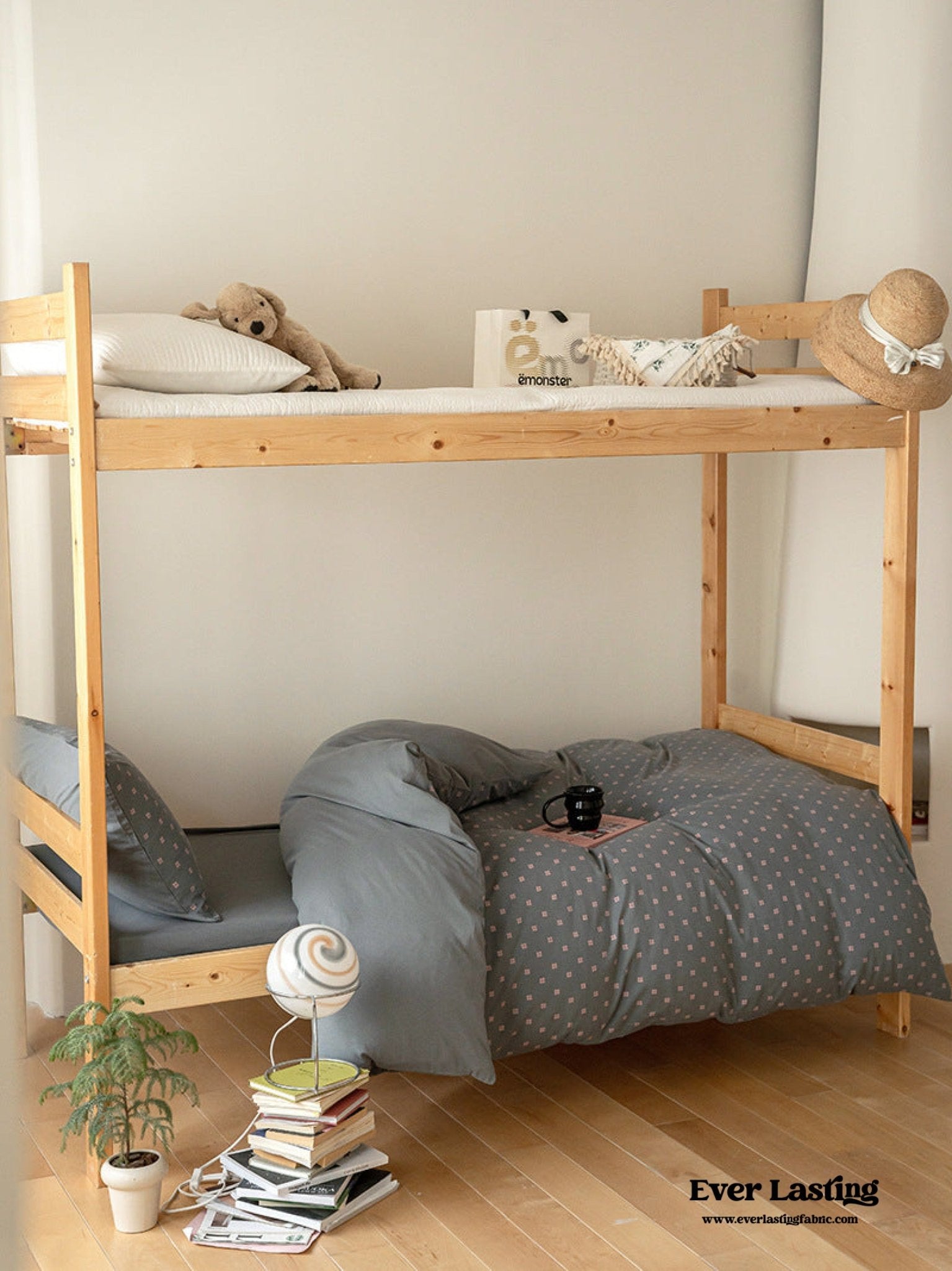 Jersey Knit Boho Twin Dorm Bedding Set / Beige Nude - Ever Lasting